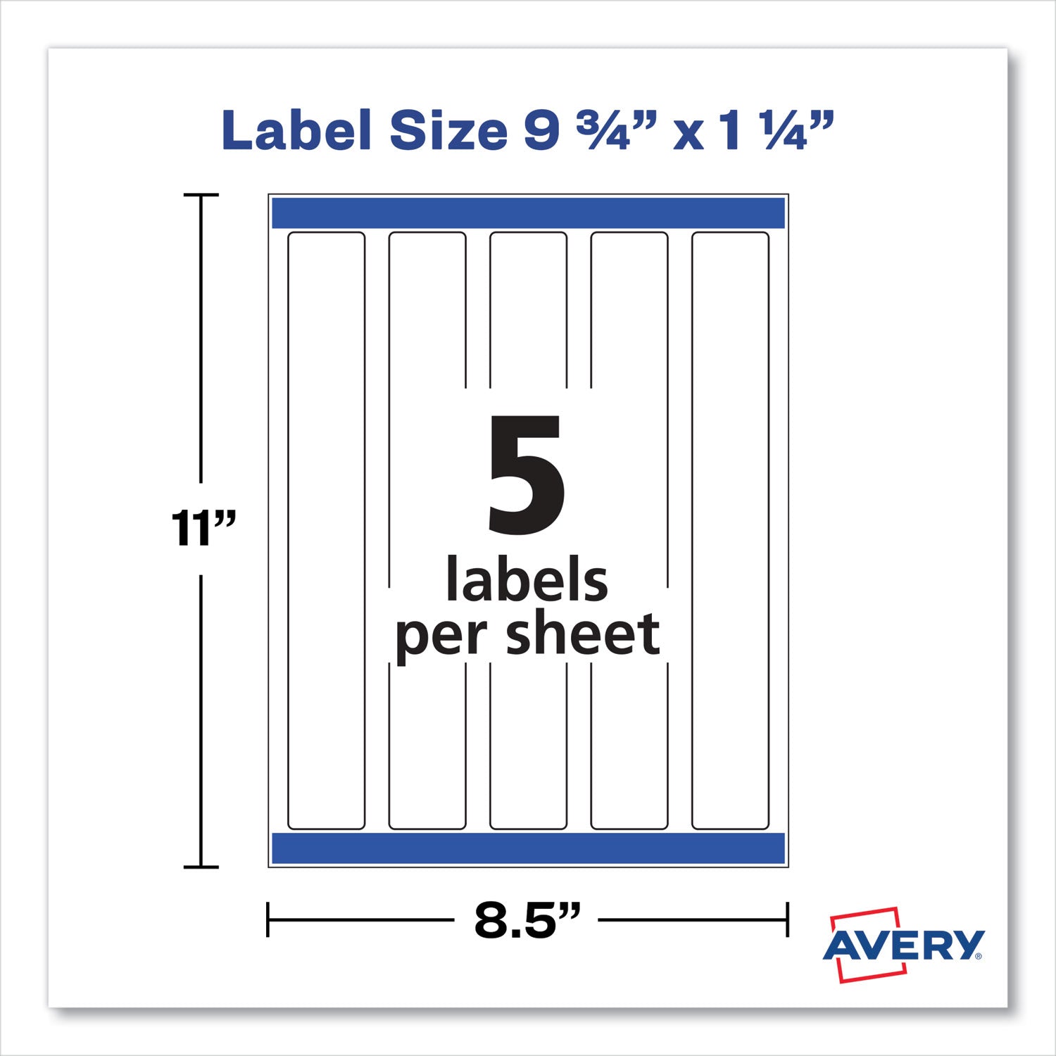 Avery® Water-Resistant Wraparound Labels w/ Sure Feed, 9.75 x 1.25, White, 40/Pack