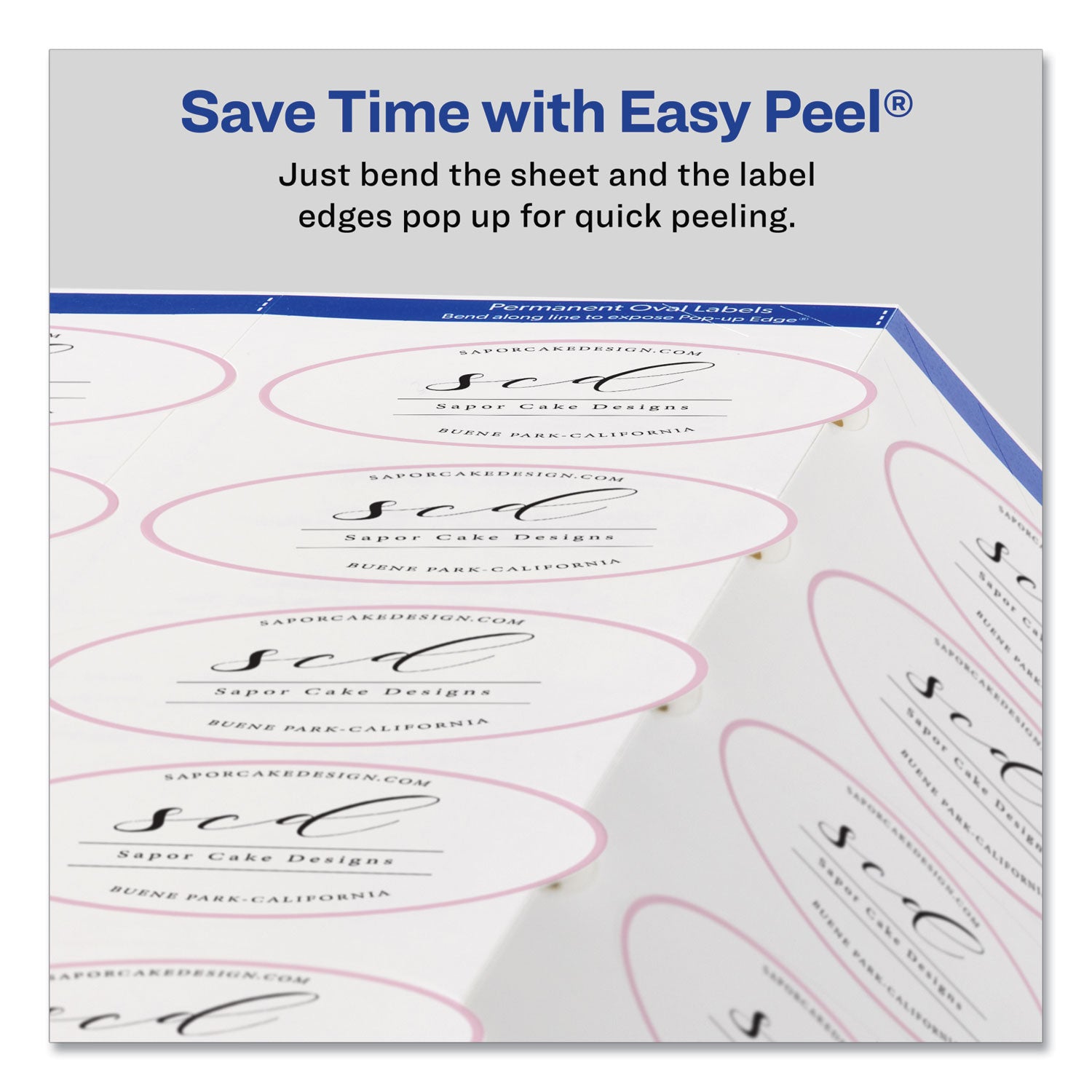 Avery® Oval Labels w/ Sure Feed and Easy Peel, 2 x 3.33, Glossy White, 80/Pack