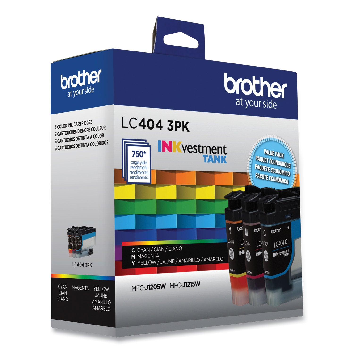 Brother LC4043PK INKvestment Ink, 750 Page-Yield, Cyan/Magenta/Yellow, 3/Pack