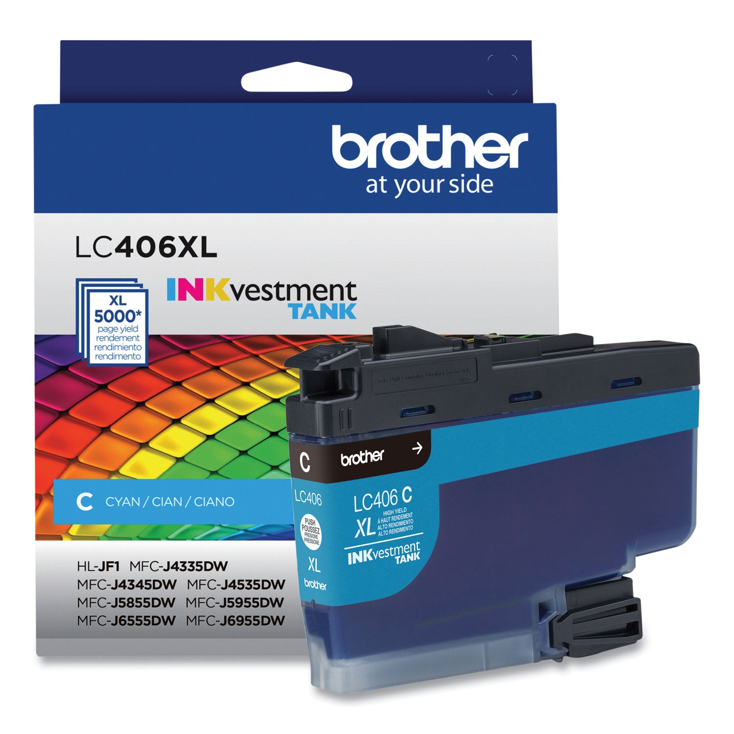 Brother LC406XLCS INKvestment High-Yield Ink, 5,000 Page-Yield, Cyan