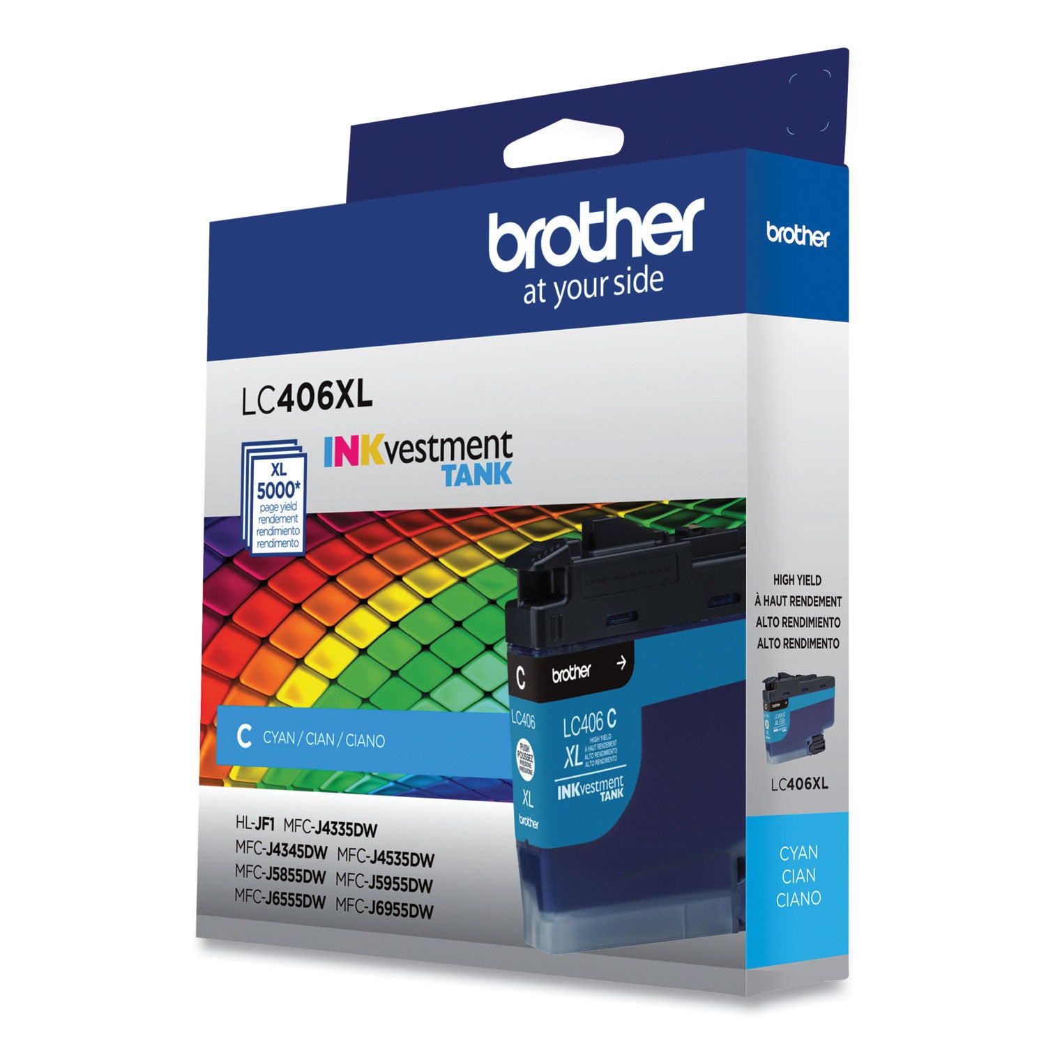 Brother LC406XLCS INKvestment High-Yield Ink, 5,000 Page-Yield, Cyan