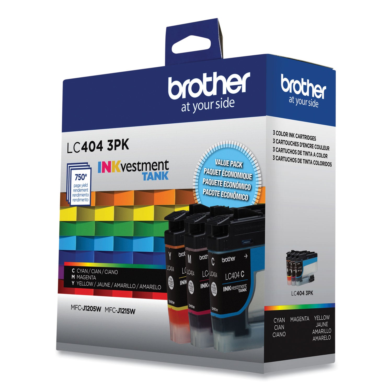 Brother LC4043PK INKvestment Ink, 750 Page-Yield, Cyan/Magenta/Yellow, 3/Pack