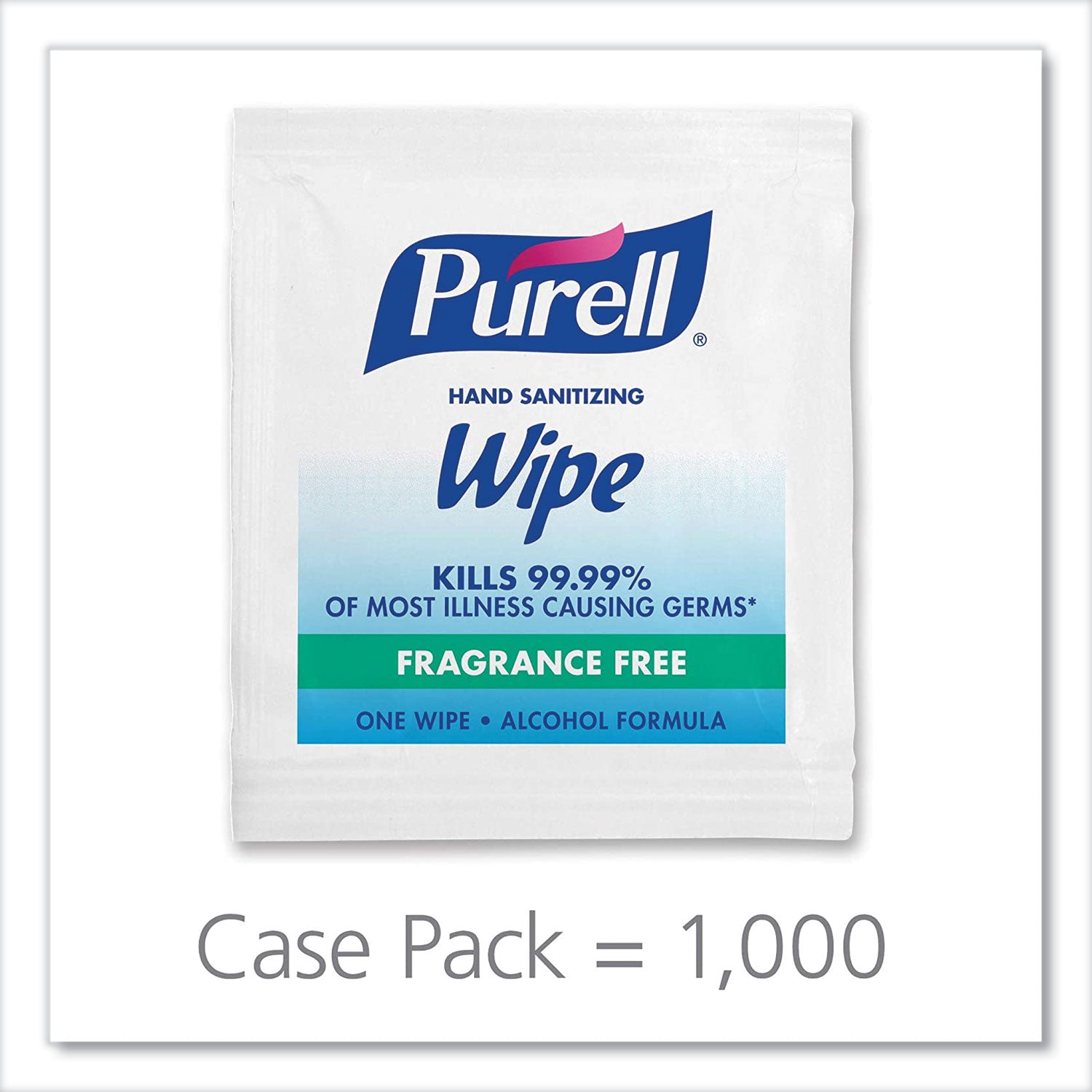 PURELL® Premoistened Sanitizing Hand Wipes, Individually Wrapped, 5 x 7, Unscented, White, 1,000/Carton