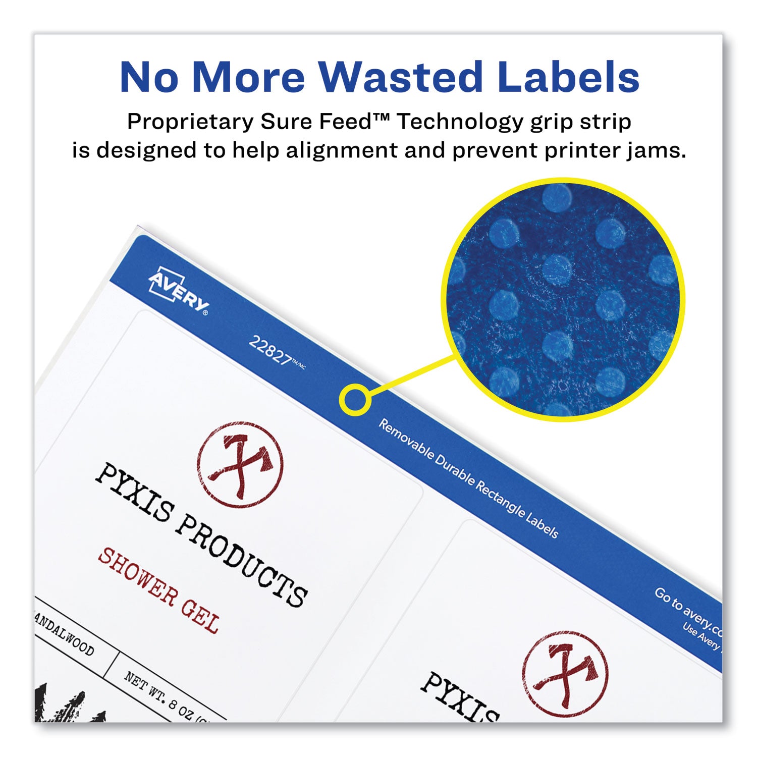 Avery® Removable Print-to-the-Edge White Labels w/ Sure Feed, 3.5 x 4.75, 32/Pack