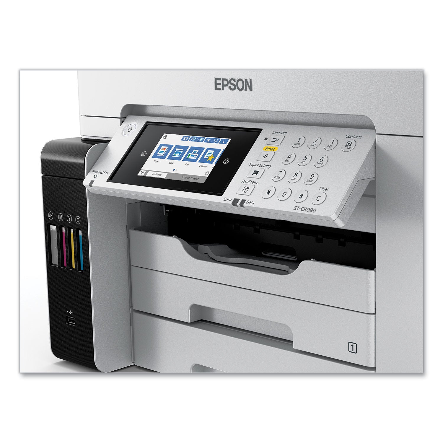 Epson® WorkForce ST-C8090 Supertank Color MFC Printer, Copy/Fax/Print/Scan