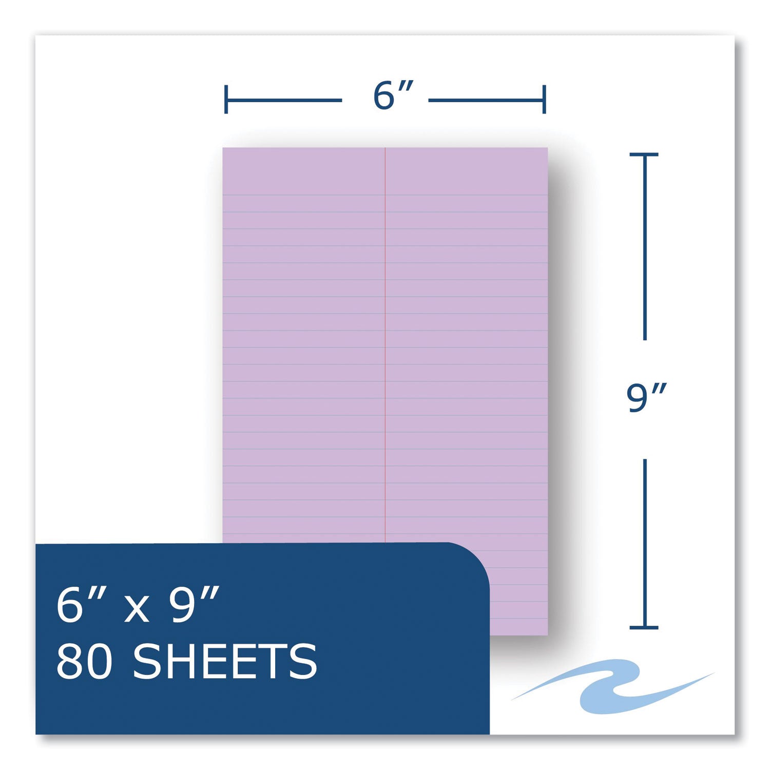 Roaring Spring® Enviroshades Steno Notepad, Gregg Rule, White Cover, 80 Orchid 6 x 9 Sheets, 4/Pack