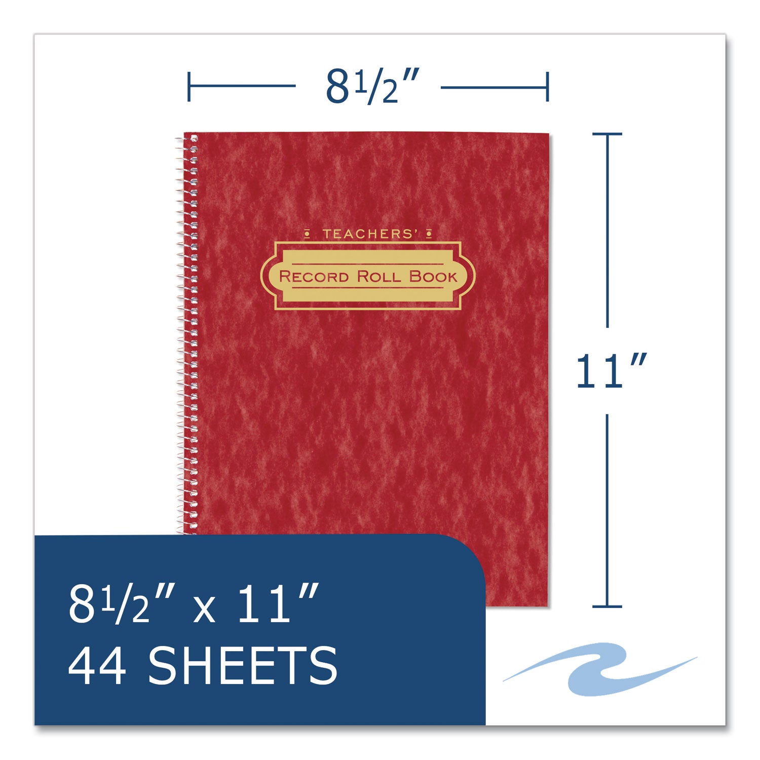 Roaring Spring® Teacher's Record Roll Book, Five To Six Week Term: Two-Page Spread (50 Students), 11 X 8.5, Green/gold Cover