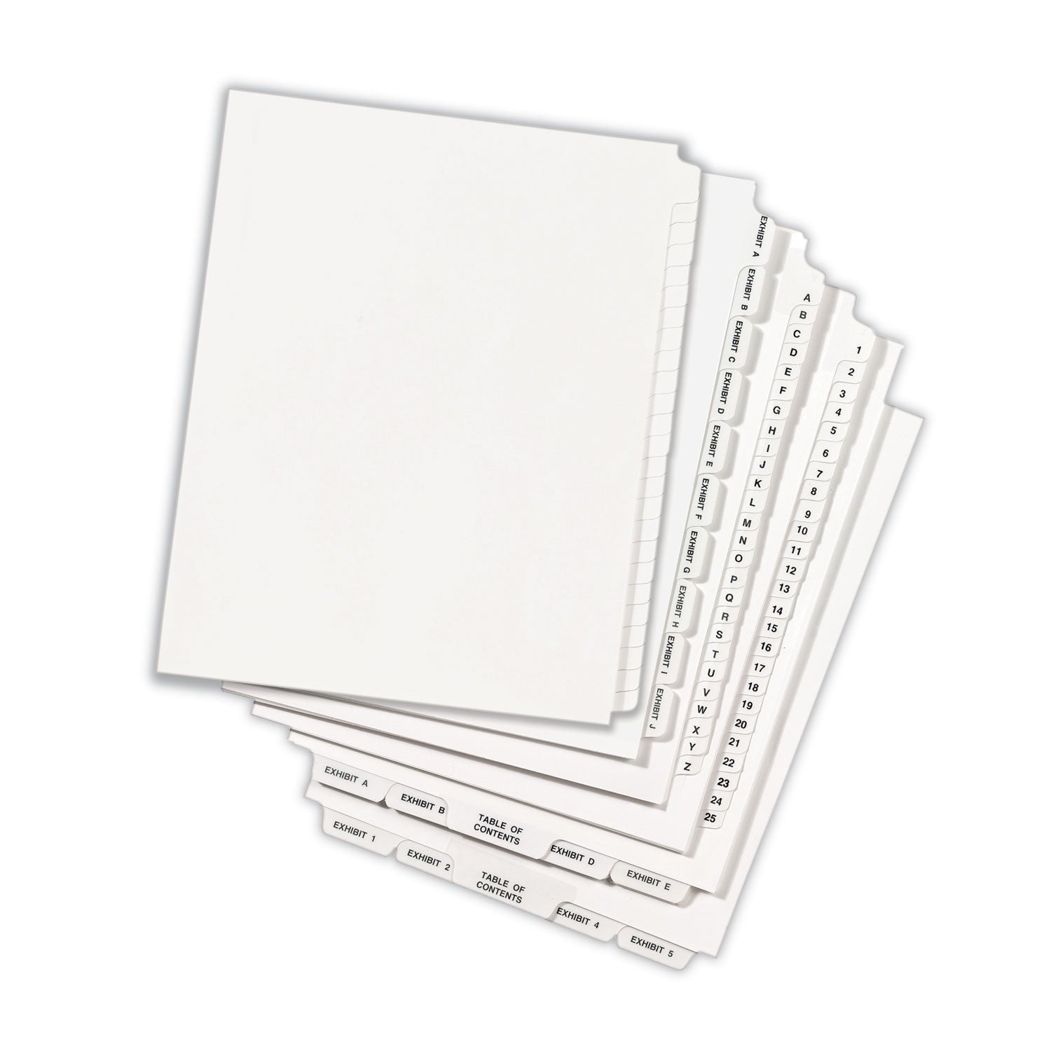 Avery® Blank Tab Legal Exhibit Index Divider Set, 25-Tab, 11 x 8.5, White, 1 Set