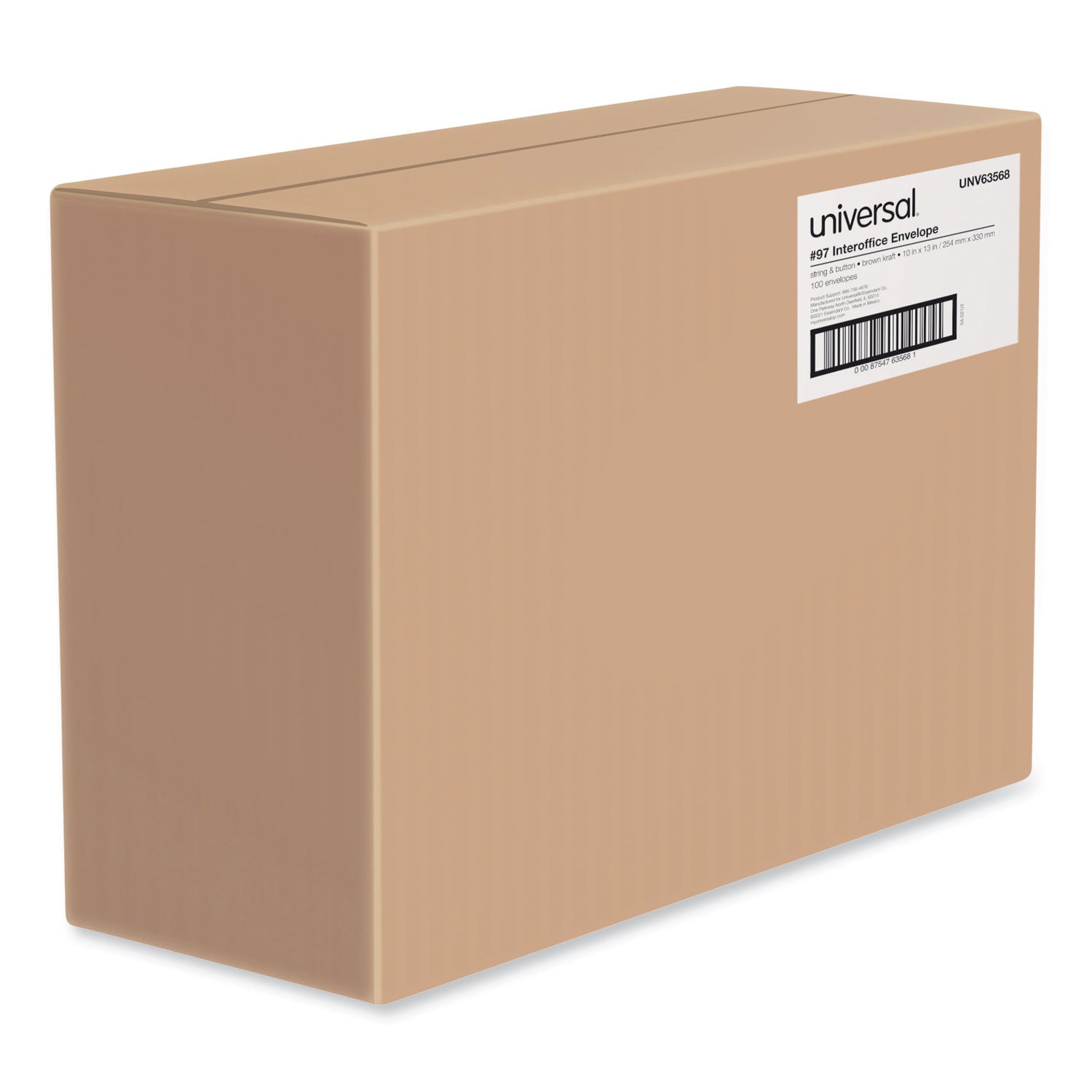 Universal® Light Brown Kraft String/Button Interoffice Envelope, #97, Two-Sided Five-Column Format, 10 x 13, Light Brown Kraft, 100/Box