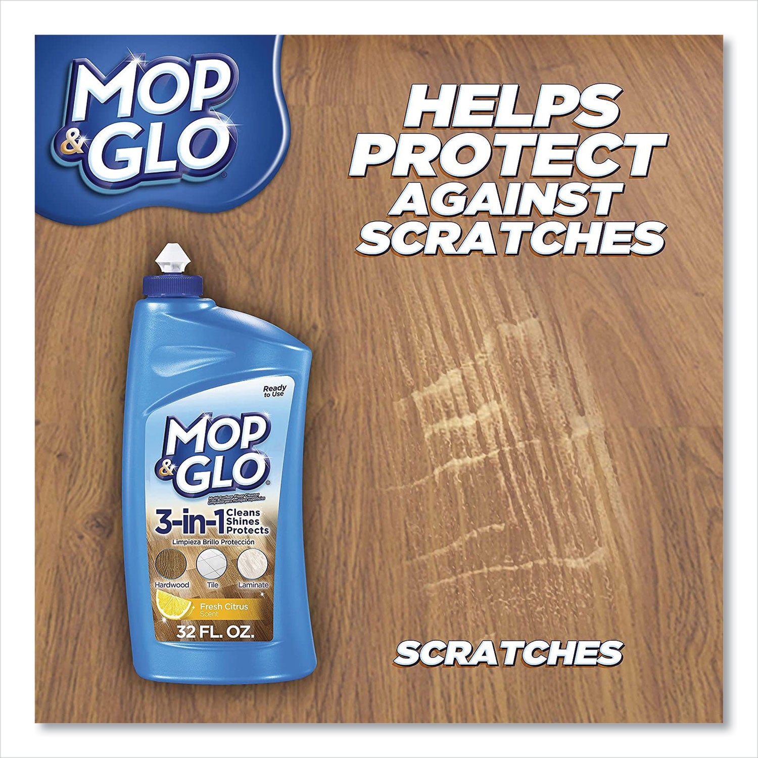 MOP & GLO® Triple Action Floor Cleaner, Fresh Citrus Scent, 32 oz Bottle