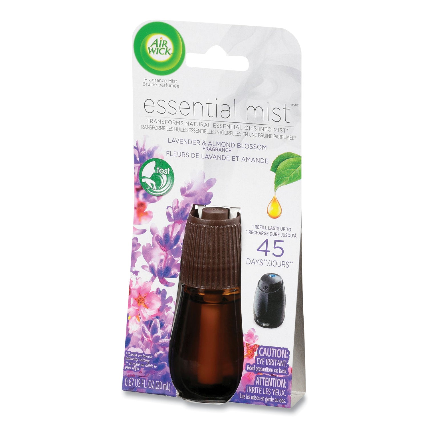 Air Wick® Essential Mist Refill, Lavender and Almond Blossom, 0.67 oz Bottle, 6/Carton