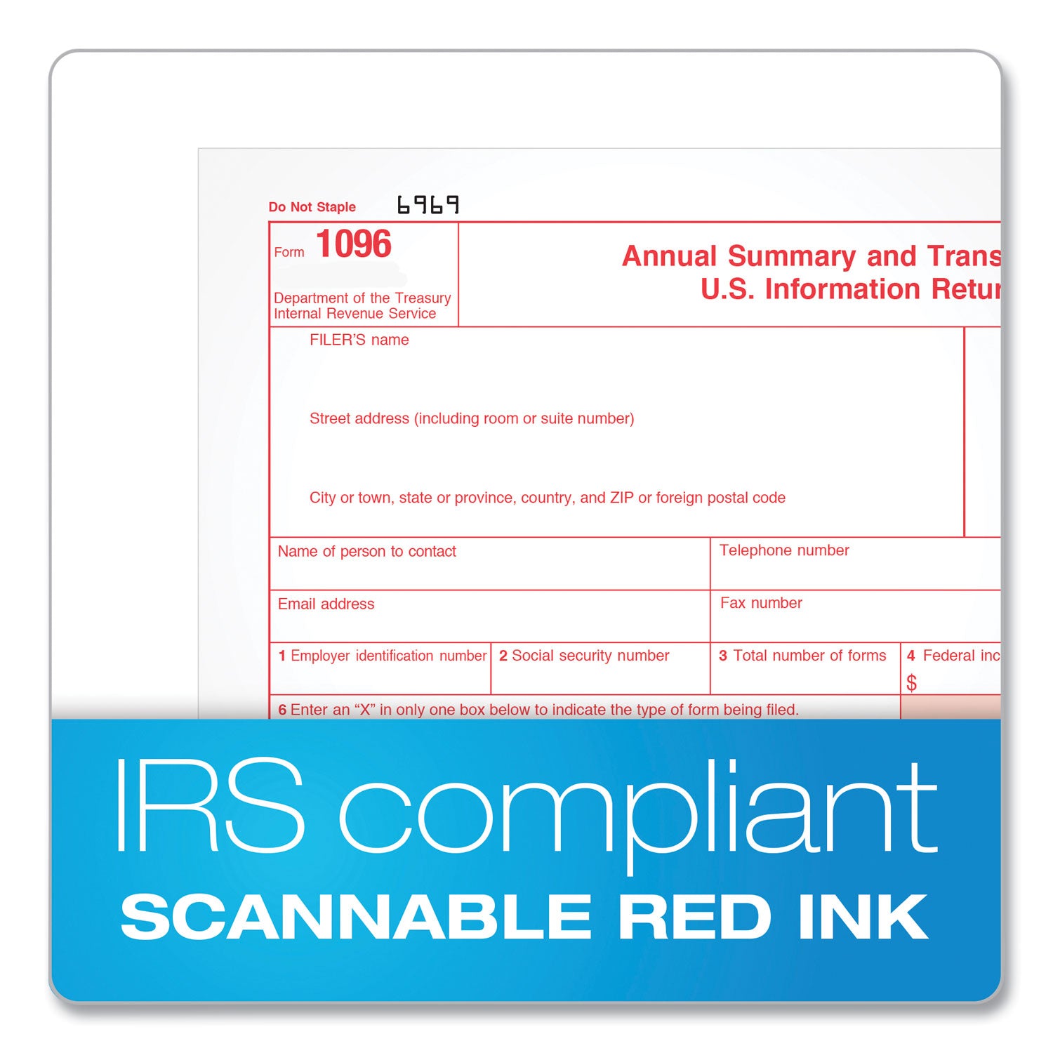 TOPS™ 1099-INT Tax Forms for Inkjet/Laser Printers, Fiscal Year: 2023, Five-Part Carbonless, 8 x 5.5, 2 Forms/Sheet, 24 Forms Total