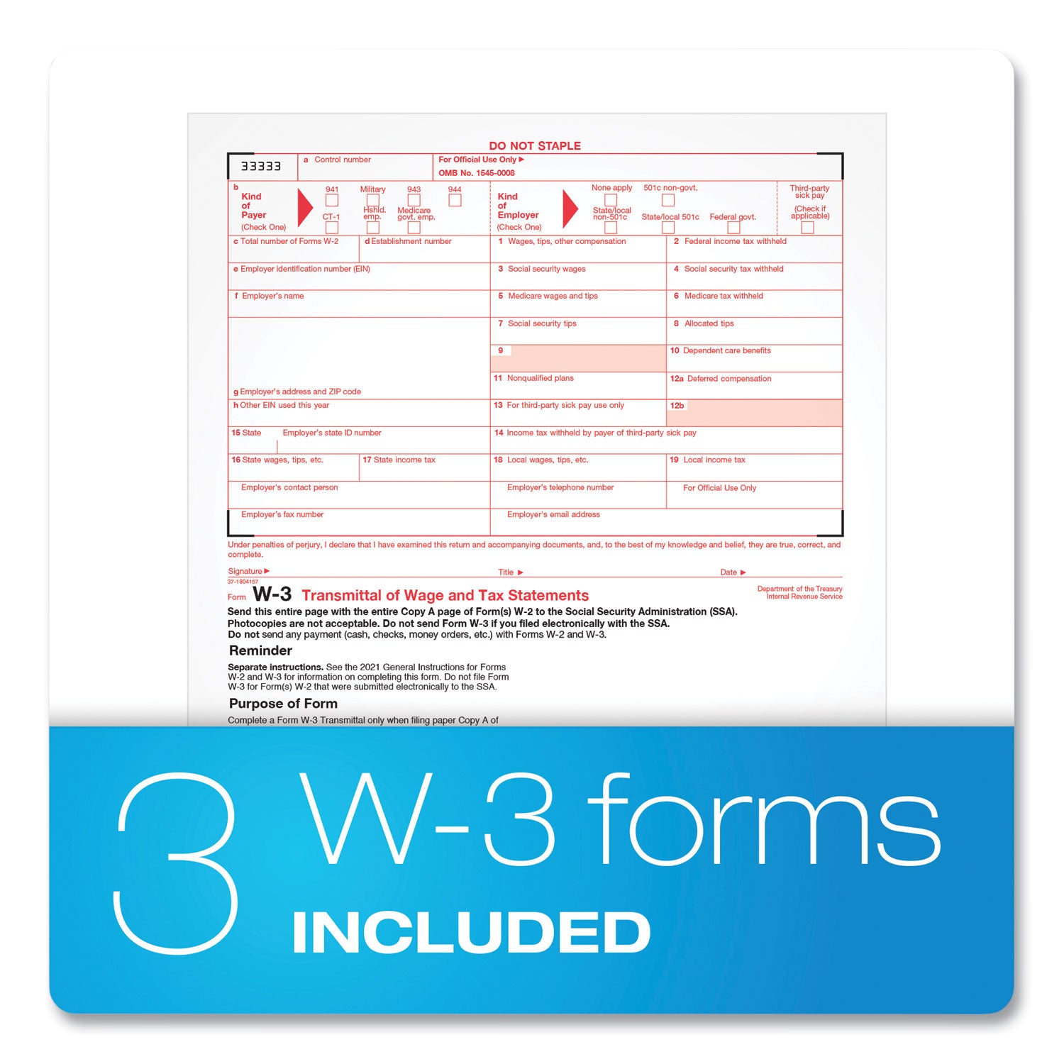 TOPS™ W-2 Tax Forms Kit with Envelopes, Fiscal Year: 2023, Six-Part Carbonless, 8.5 x 5.5, 2 Forms/Sheet, 24 Forms Total