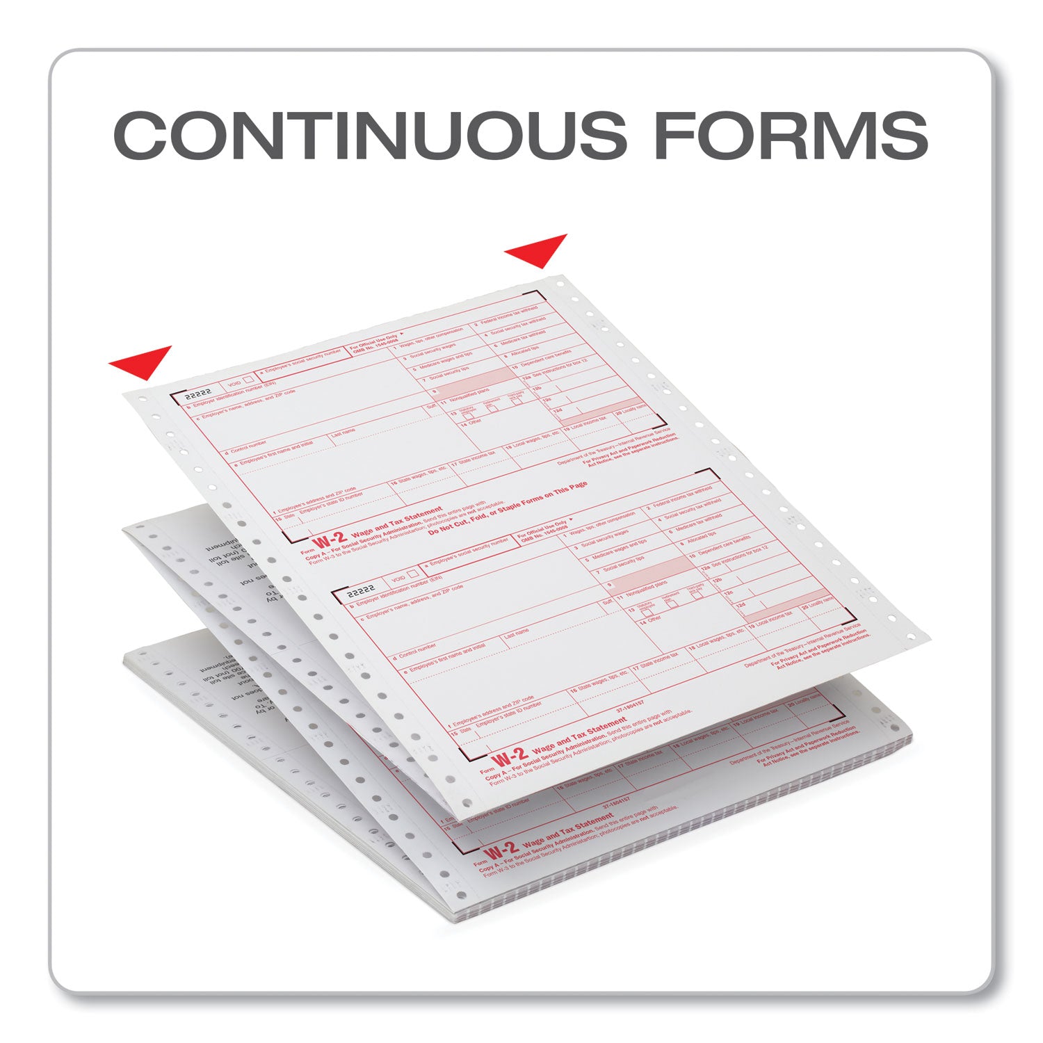 TOPS™ W-2 Tax Forms for Dot Matrix Printers, Fiscal Year: 2023, Six-Part Carbonless, 5.5 x 8.5, 2 Forms/Sheet, 24 Forms Total