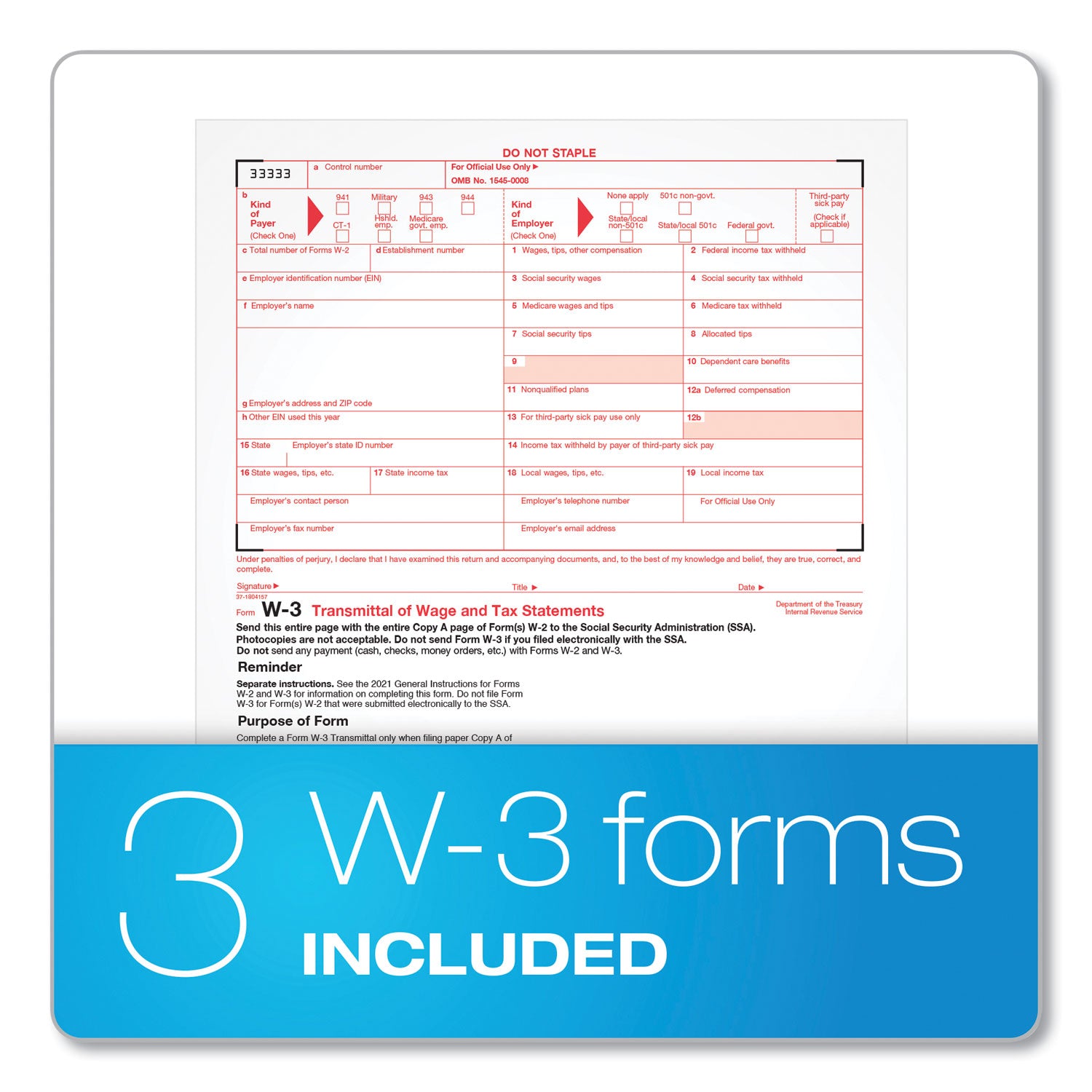 TOPS™ W-2 Tax Forms for Dot Matrix Printers, Fiscal Year: 2023, Six-Part Carbonless, 5.5 x 8.5, 2 Forms/Sheet, 24 Forms Total