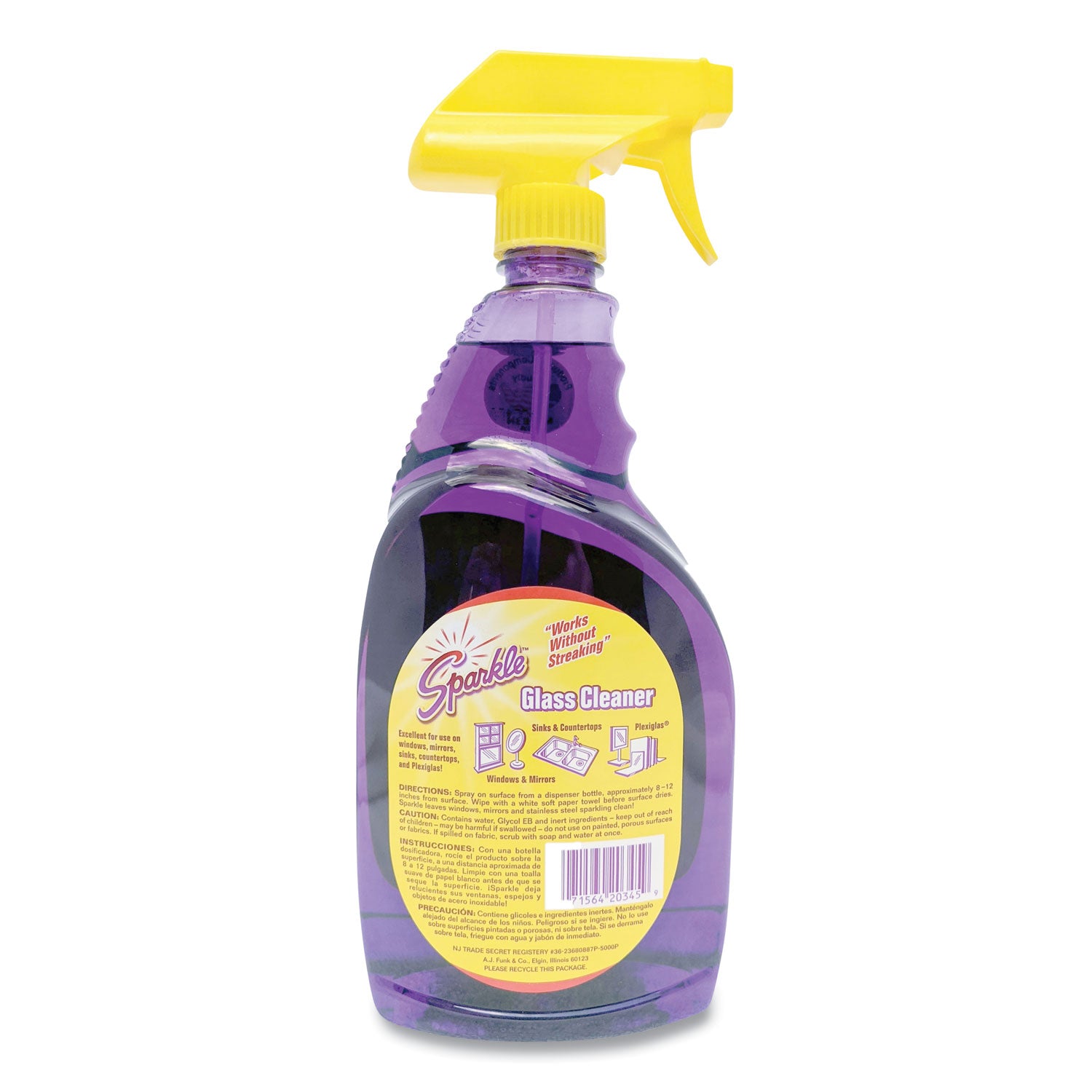 Sparkle Glass Cleaner, 33.8 oz Spray Bottle