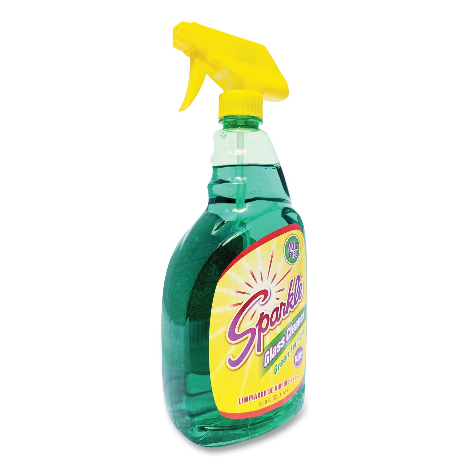 Sparkle Green Formula Glass Cleaner, 33.8 oz Bottle