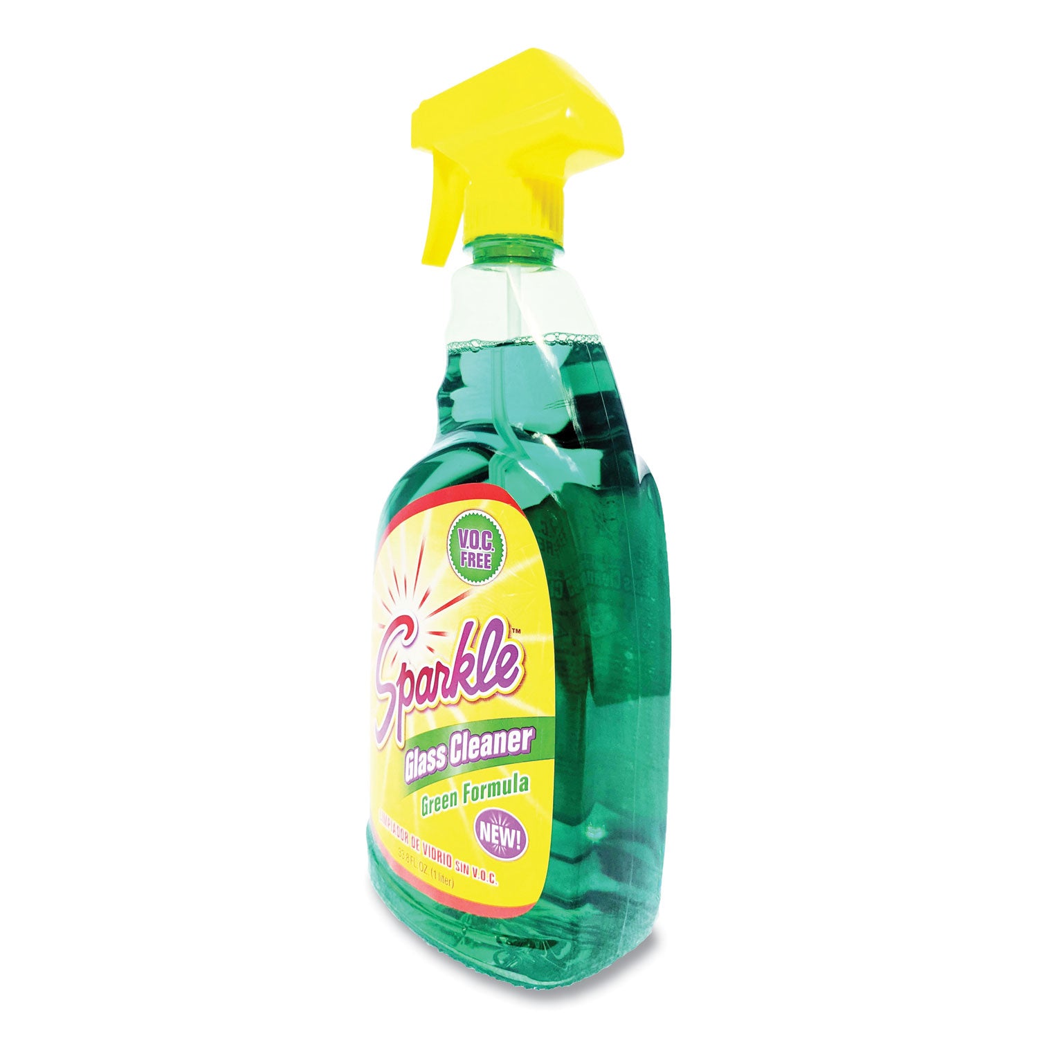 Sparkle Green Formula Glass Cleaner, 33.8 oz Bottle