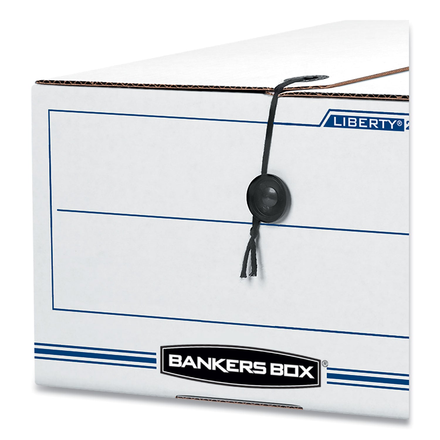 Bankers Box® LIBERTY Plus Heavy-Duty Strength Storage Boxes, Legal Files, 15.25" x 24.13" x 10.75", White/Blue, 12/Carton