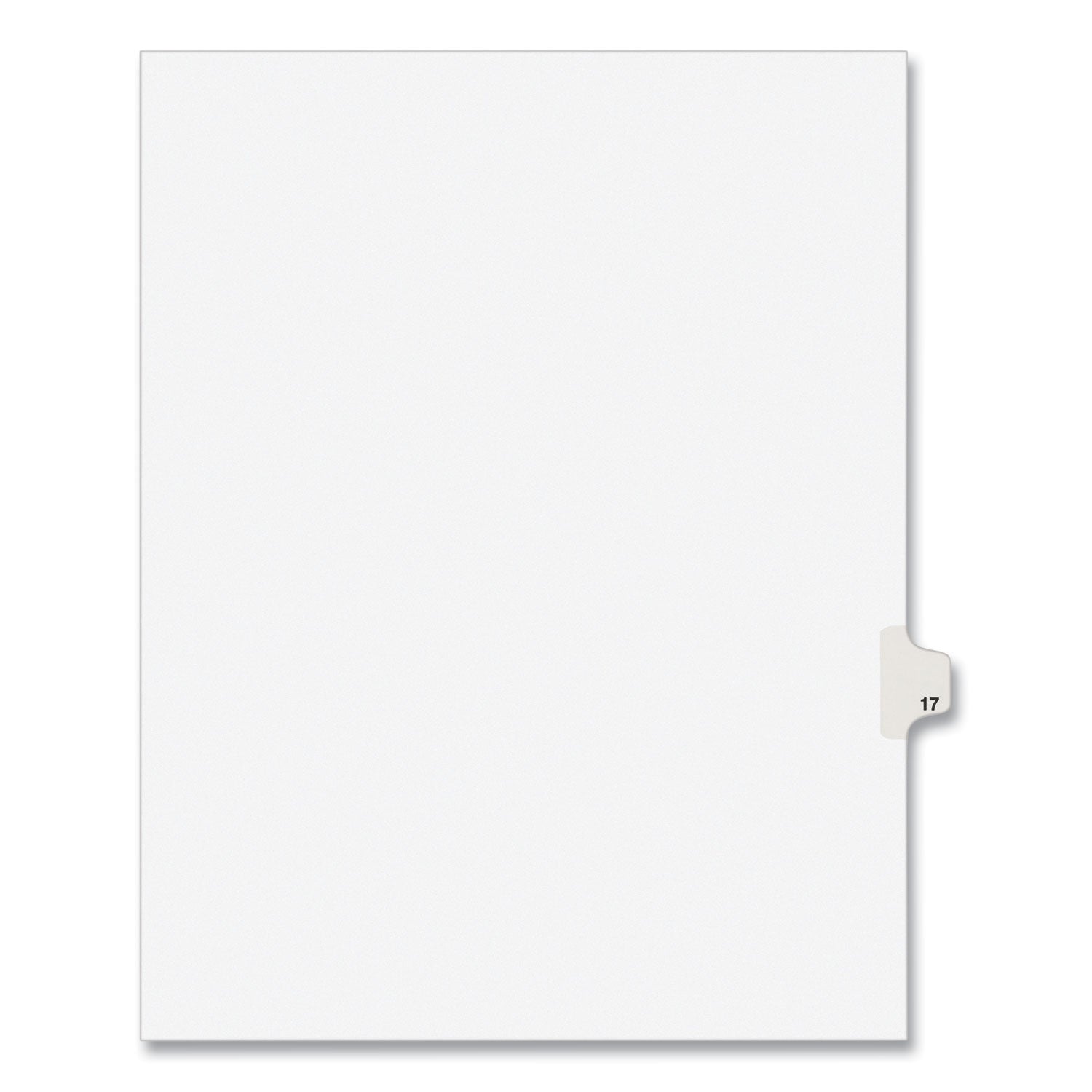 Preprinted Legal Exhibit Side Tab Index Dividers, Avery Style, 10-Tab, 17, 11 x 8.5, White, 25/Pack, (1017)