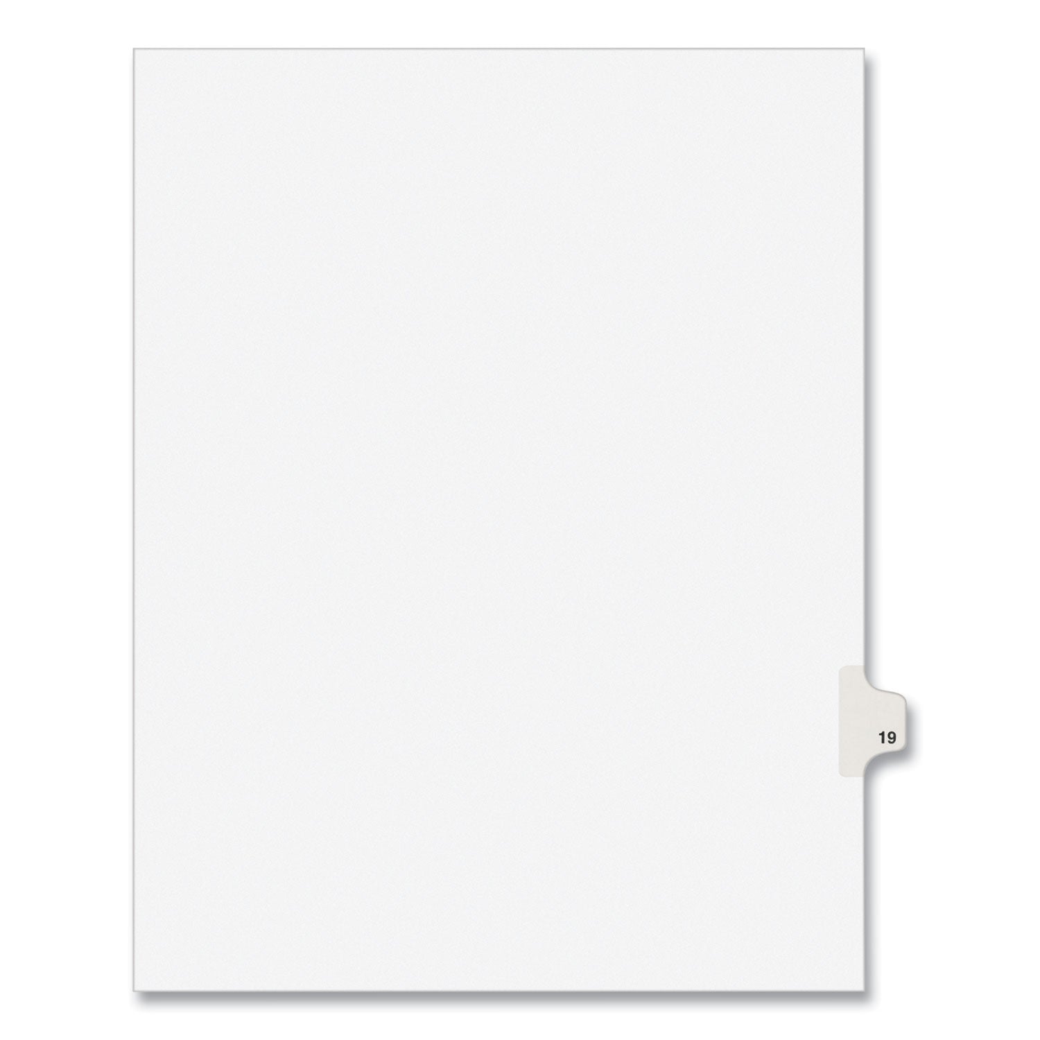 Preprinted Legal Exhibit Side Tab Index Dividers, Avery Style, 10-Tab, 19, 11 x 8.5, White, 25/Pack, (1019)