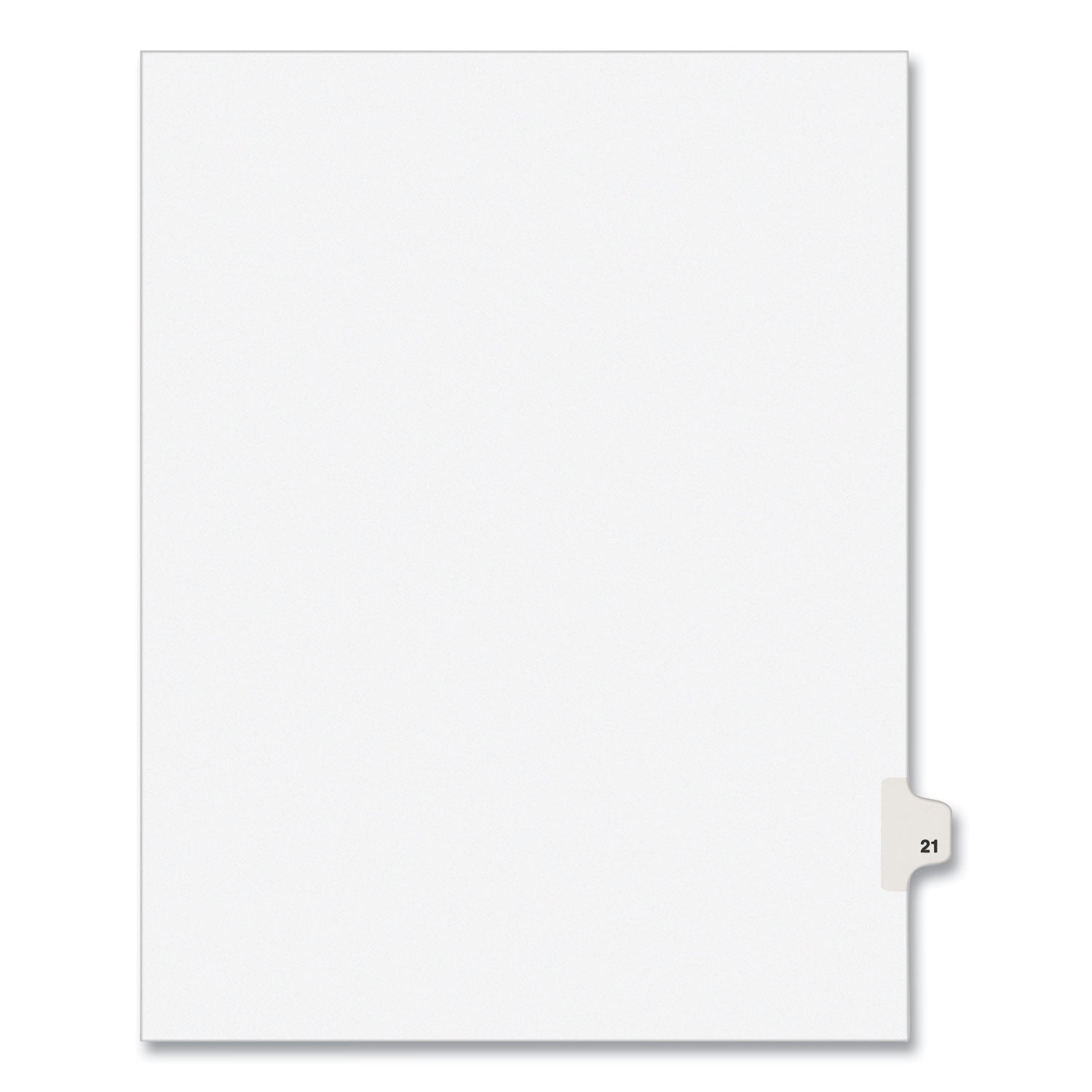 Preprinted Legal Exhibit Side Tab Index Dividers, Avery Style, 10-Tab, 21, 11 x 8.5, White, 25/Pack, (1021)