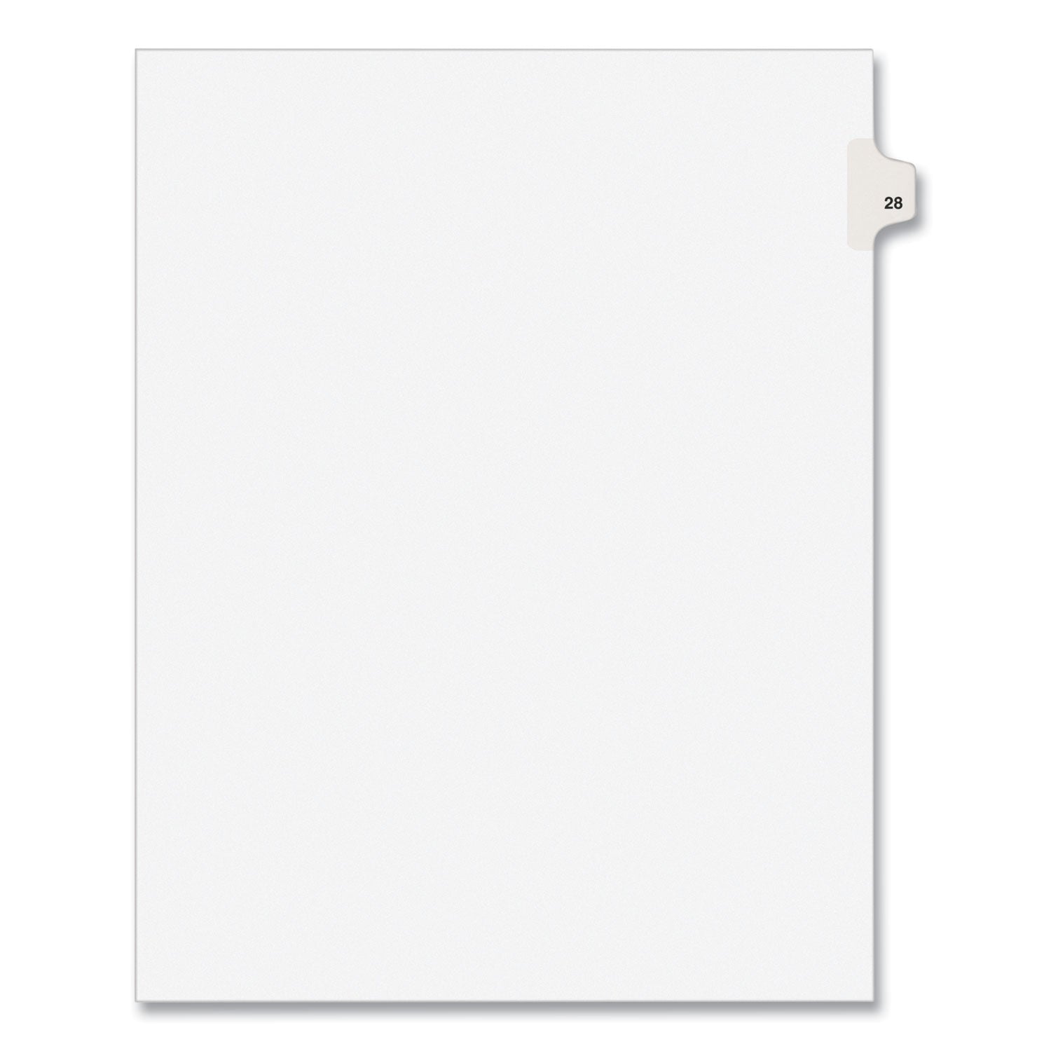 Preprinted Legal Exhibit Side Tab Index Dividers, Avery Style, 10-Tab, 28, 11 x 8.5, White, 25/Pack, (1028)