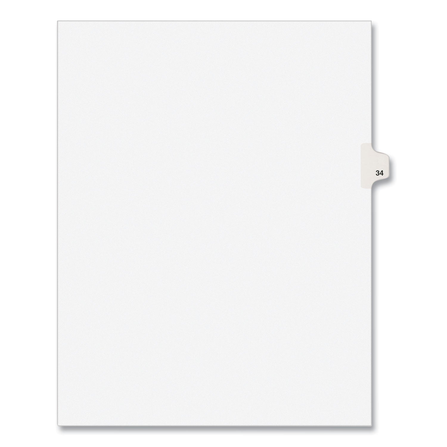 Preprinted Legal Exhibit Side Tab Index Dividers, Avery Style, 10-Tab, 34, 11 x 8.5, White, 25/Pack, (1034)