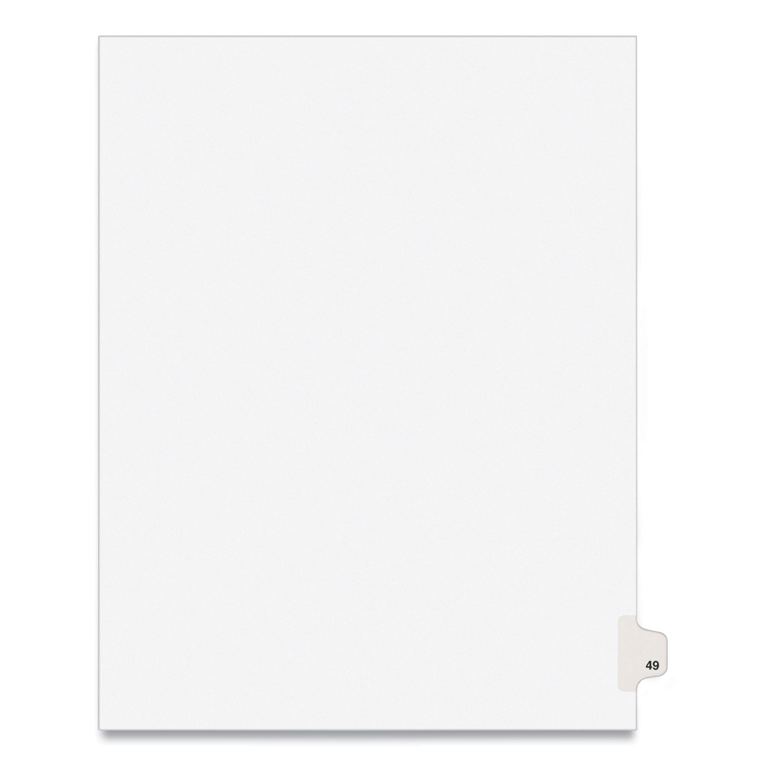 Preprinted Legal Exhibit Side Tab Index Dividers, Avery Style, 10-Tab, 49, 11 x 8.5, White, 25/Pack, (1049)