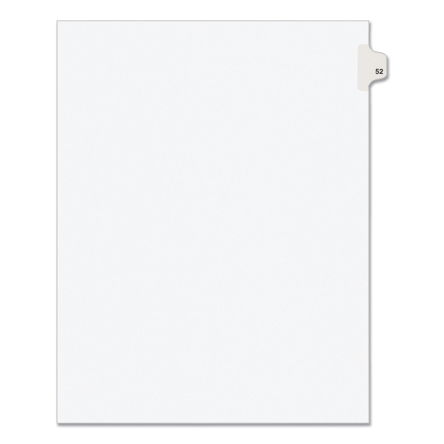 Preprinted Legal Exhibit Side Tab Index Dividers, Avery Style, 10-Tab, 52, 11 x 8.5, White, 25/Pack, (1052)