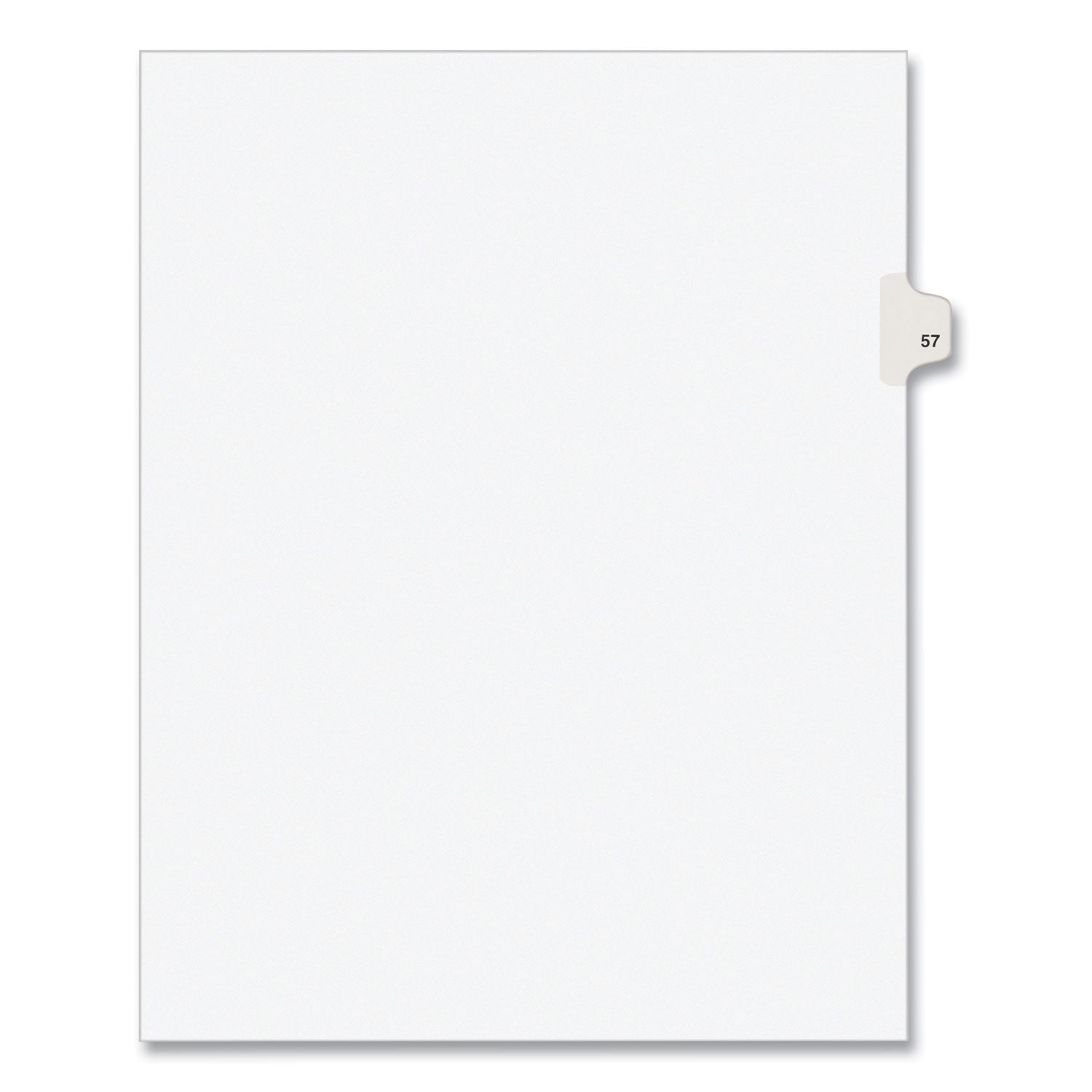 Preprinted Legal Exhibit Side Tab Index Dividers, Avery Style, 10-Tab, 57, 11 x 8.5, White, 25/Pack, (1057)