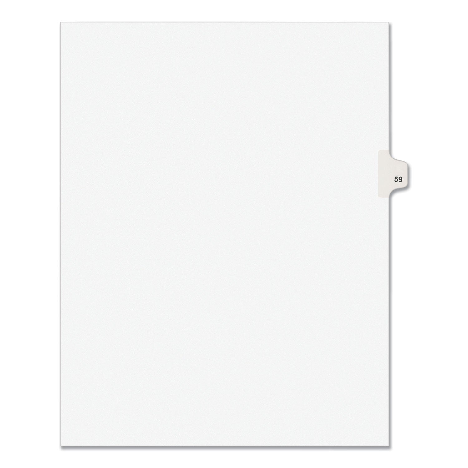 Preprinted Legal Exhibit Side Tab Index Dividers, Avery Style, 10-Tab, 59, 11 x 8.5, White, 25/Pack, (1059)