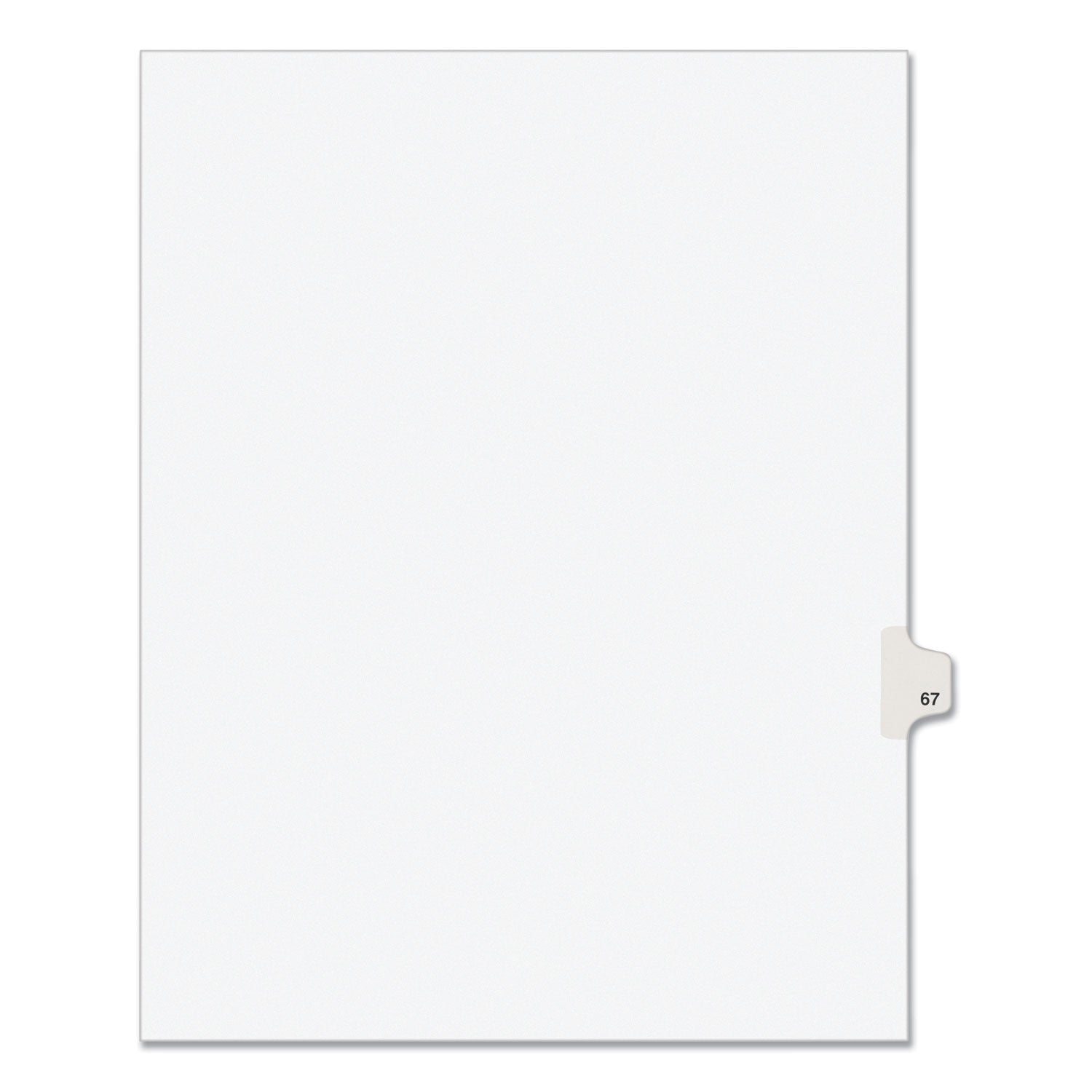 Preprinted Legal Exhibit Side Tab Index Dividers, Avery Style, 10-Tab, 67, 11 x 8.5, White, 25/Pack, (1067)