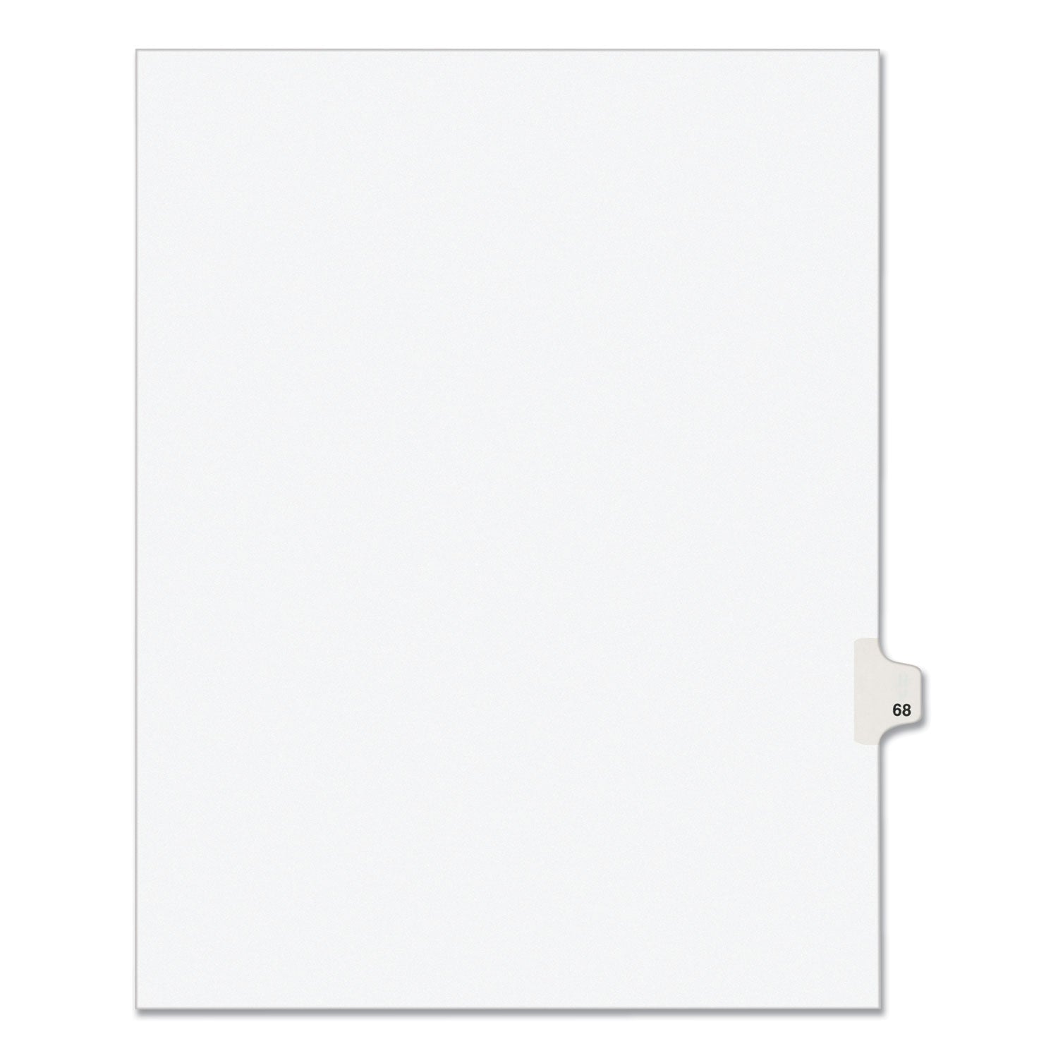 Preprinted Legal Exhibit Side Tab Index Dividers, Avery Style, 10-Tab, 68, 11 x 8.5, White, 25/Pack, (1068)