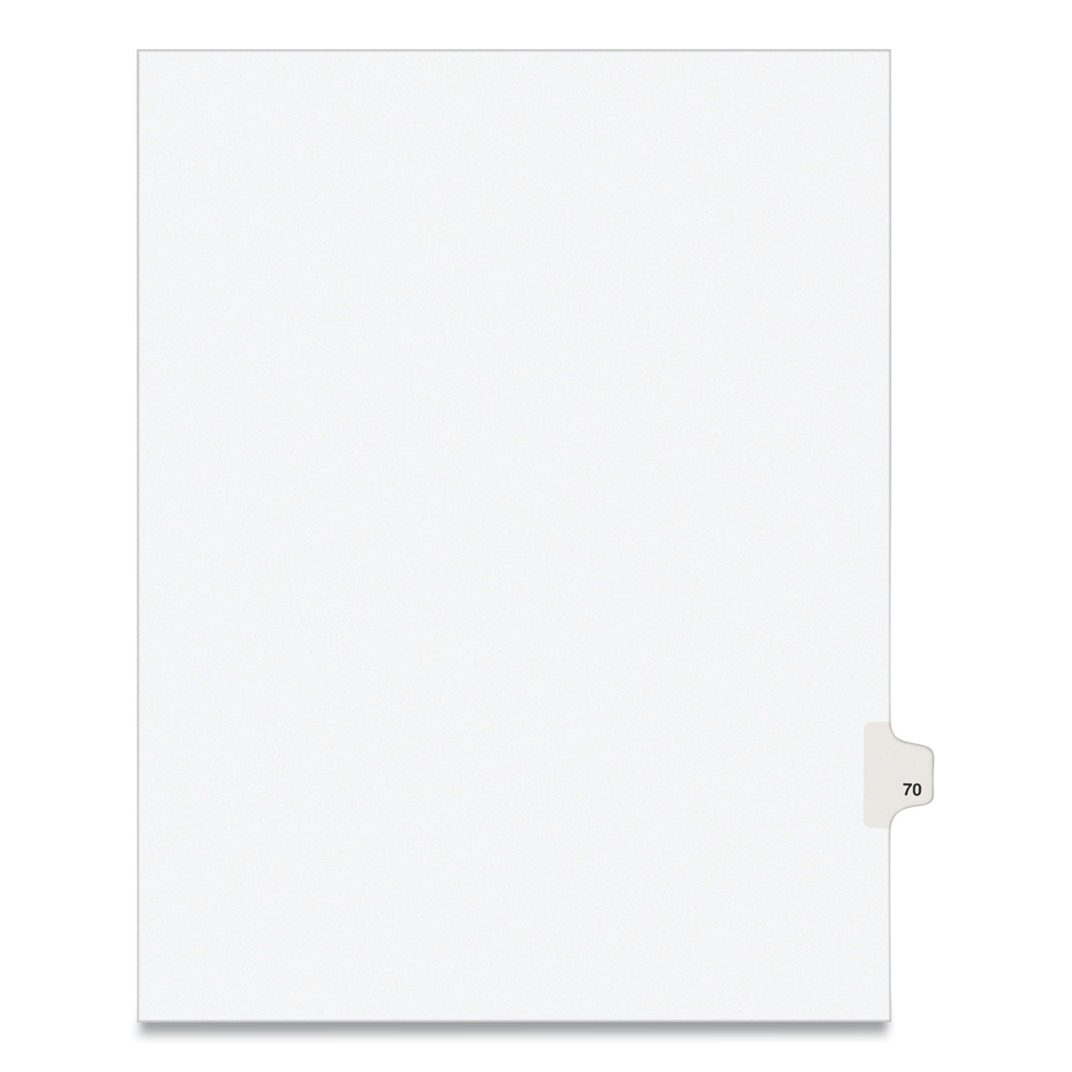 Preprinted Legal Exhibit Side Tab Index Dividers, Avery Style, 10-Tab, 70, 11 x 8.5, White, 25/Pack, (1070)