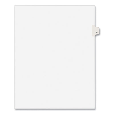 Preprinted Legal Exhibit Side Tab Index Dividers, Avery Style, 26-Tab, F, 11 x 8.5, White, 25/Pack, (1406) - Flipcost