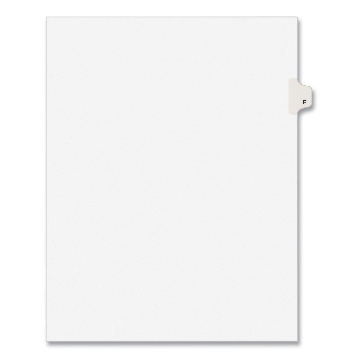 Preprinted Legal Exhibit Side Tab Index Dividers, Avery Style, 26-Tab, F, 11 x 8.5, White, 25/Pack, (1406)