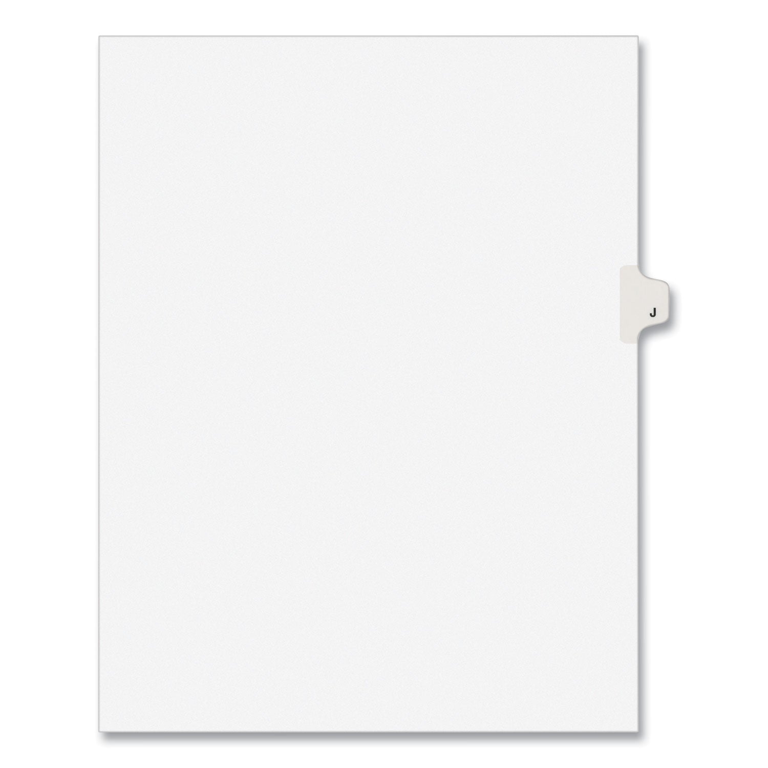 Preprinted Legal Exhibit Side Tab Index Dividers, Avery Style, 26-Tab, J, 11 x 8.5, White, 25/Pack, (1410)