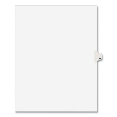 Preprinted Legal Exhibit Side Tab Index Dividers, Avery Style, 26-Tab, M, 11 x 8.5, White, 25/Pack, (1413) - Flipcost