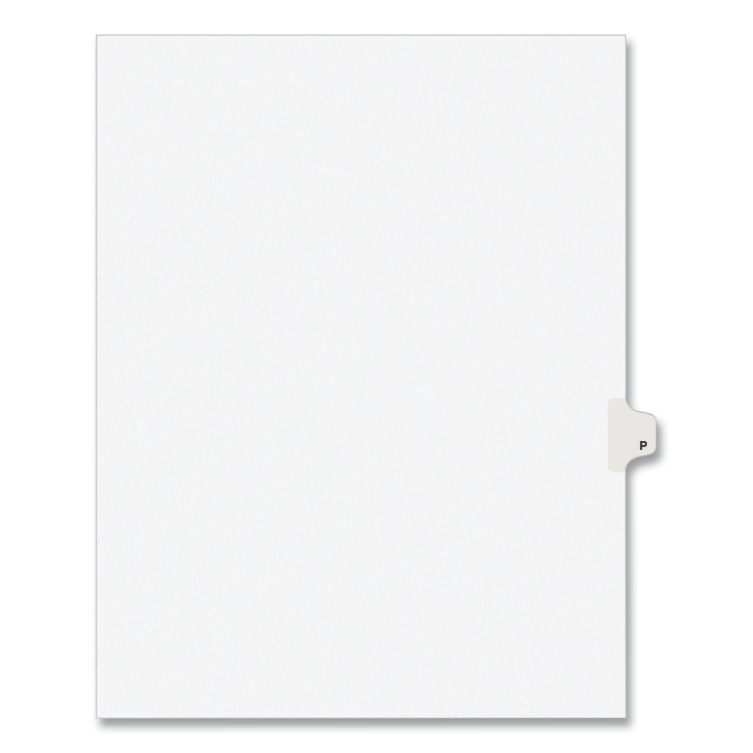 Preprinted Legal Exhibit Side Tab Index Dividers, Avery Style, 26-Tab, P, 11 x 8.5, White, 25/Pack, (1416)