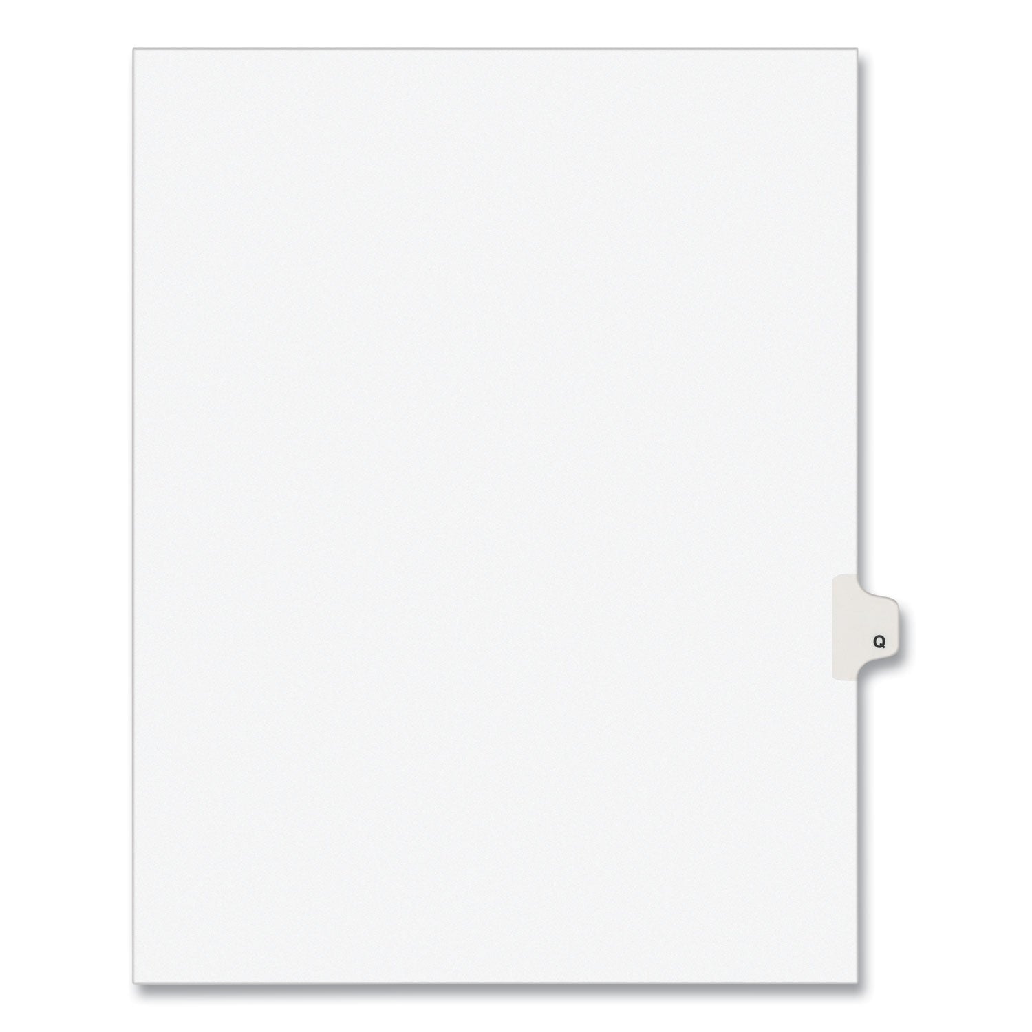 Preprinted Legal Exhibit Side Tab Index Dividers, Avery Style, 26-Tab, Q, 11 x 8.5, White, 25/Pack, (1417)