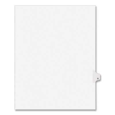 Preprinted Legal Exhibit Side Tab Index Dividers, Avery Style, 26-Tab, S, 11 x 8.5, White, 25/Pack, (1419) - Flipcost