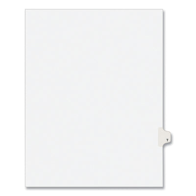 Preprinted Legal Exhibit Side Tab Index Dividers, Avery Style, 26-Tab, T, 11 x 8.5, White, 25/Pack, (1420) - Flipcost