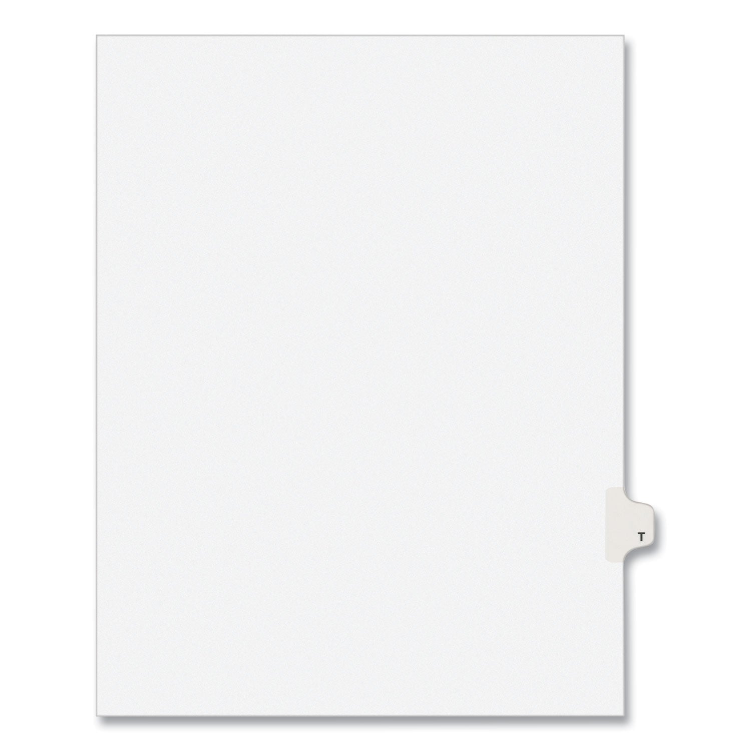 Preprinted Legal Exhibit Side Tab Index Dividers, Avery Style, 26-Tab, T, 11 x 8.5, White, 25/Pack, (1420)