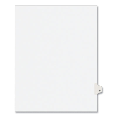 Preprinted Legal Exhibit Side Tab Index Dividers, Avery Style, 26-Tab, V, 11 x 8.5, White, 25/Pack, (1422) - Flipcost
