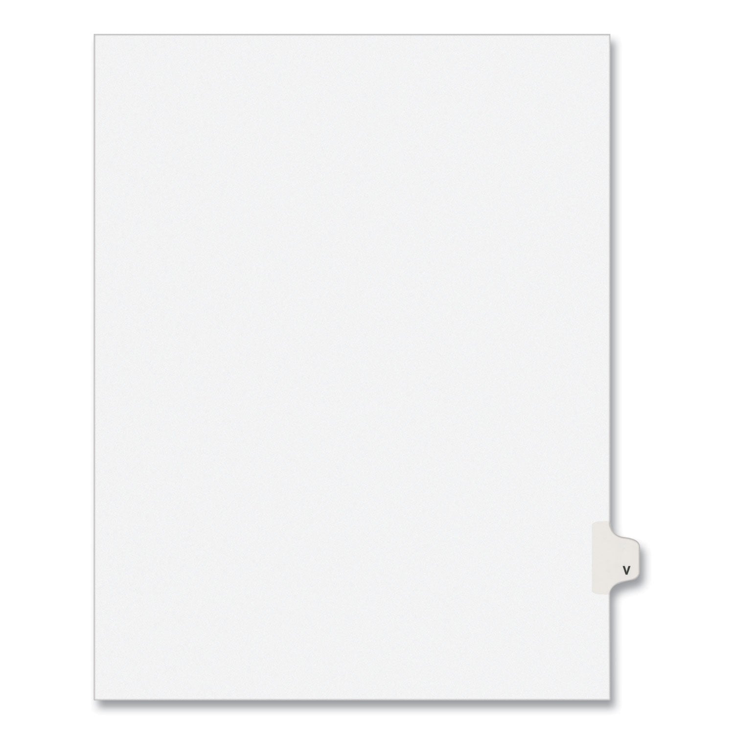 Preprinted Legal Exhibit Side Tab Index Dividers, Avery Style, 26-Tab, V, 11 x 8.5, White, 25/Pack, (1422)