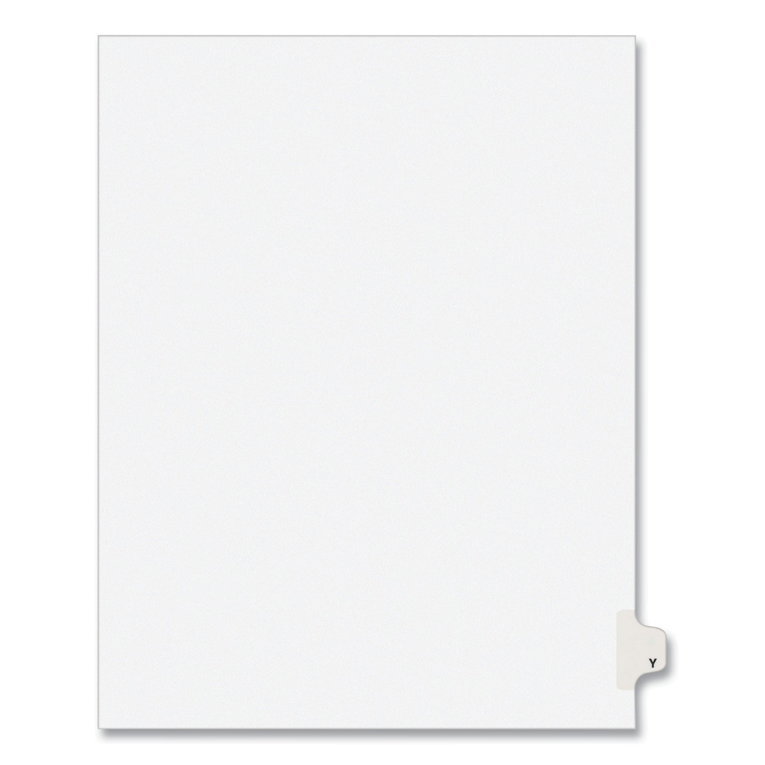 Preprinted Legal Exhibit Side Tab Index Dividers, Avery Style, 26-Tab, Y, 11 x 8.5, White, 25/Pack, (1425)