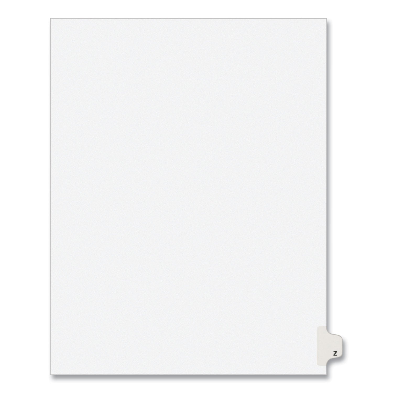 Preprinted Legal Exhibit Side Tab Index Dividers, Avery Style, 26-Tab, Z, 11 x 8.5, White, 25/Pack, (1426)