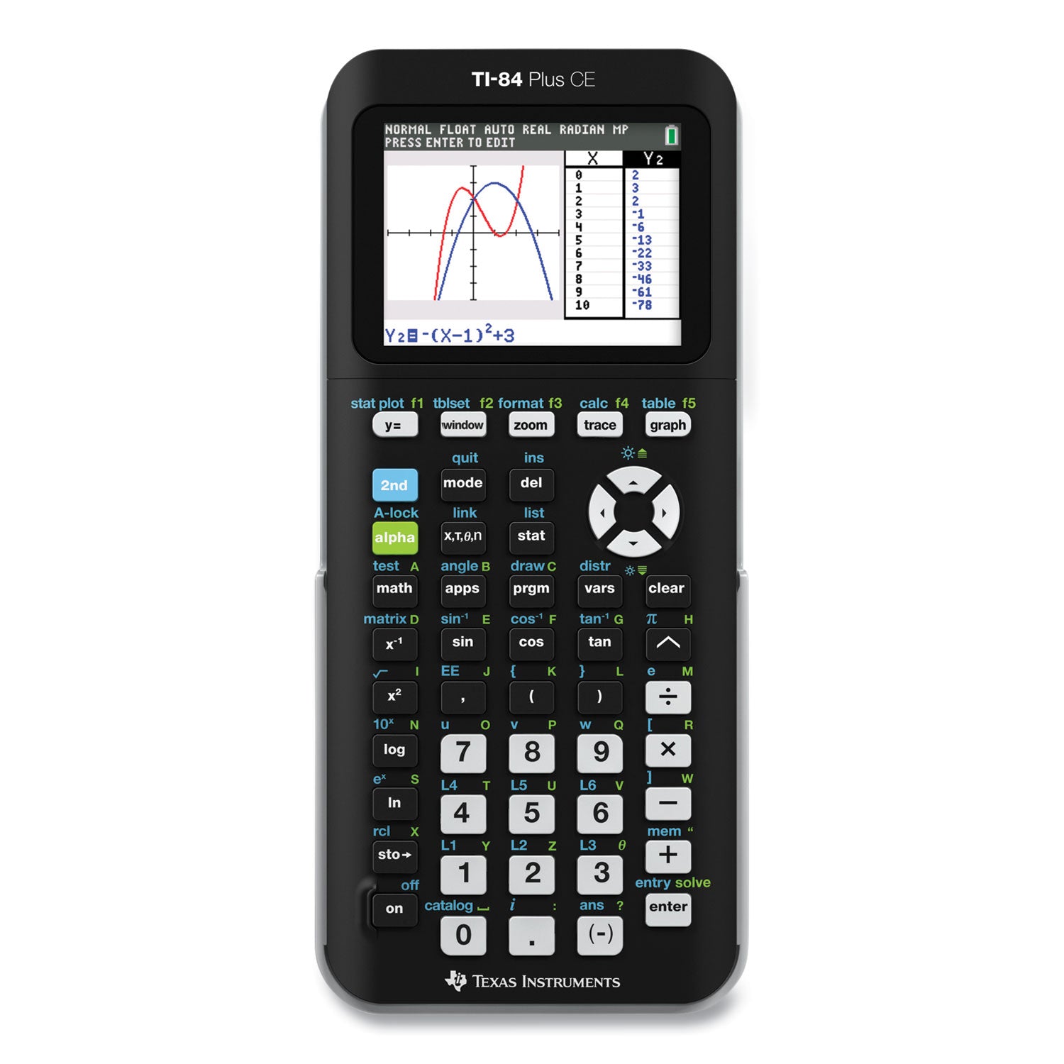 TI-84 Plus CE Programmable Color Graphing Calculator, 10-Digit LCD, Black Texas Instruments Flipcost