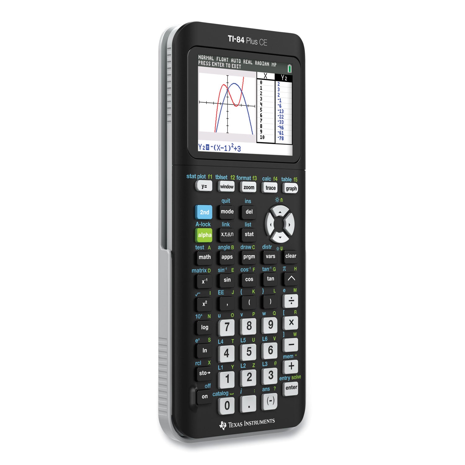 TI-84 Plus CE Programmable Color Graphing Calculator, 10-Digit LCD, Black Texas Instruments Flipcost